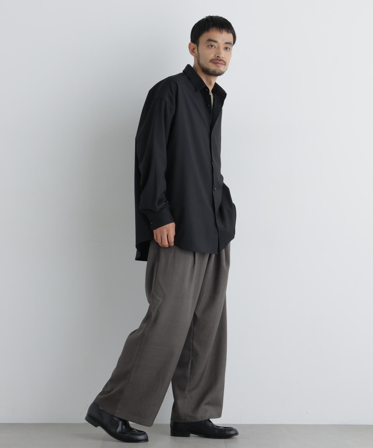 ビッグドレープシャツ 長袖