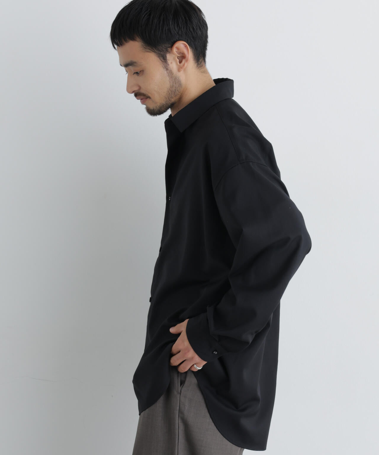 ビッグドレープシャツ 長袖