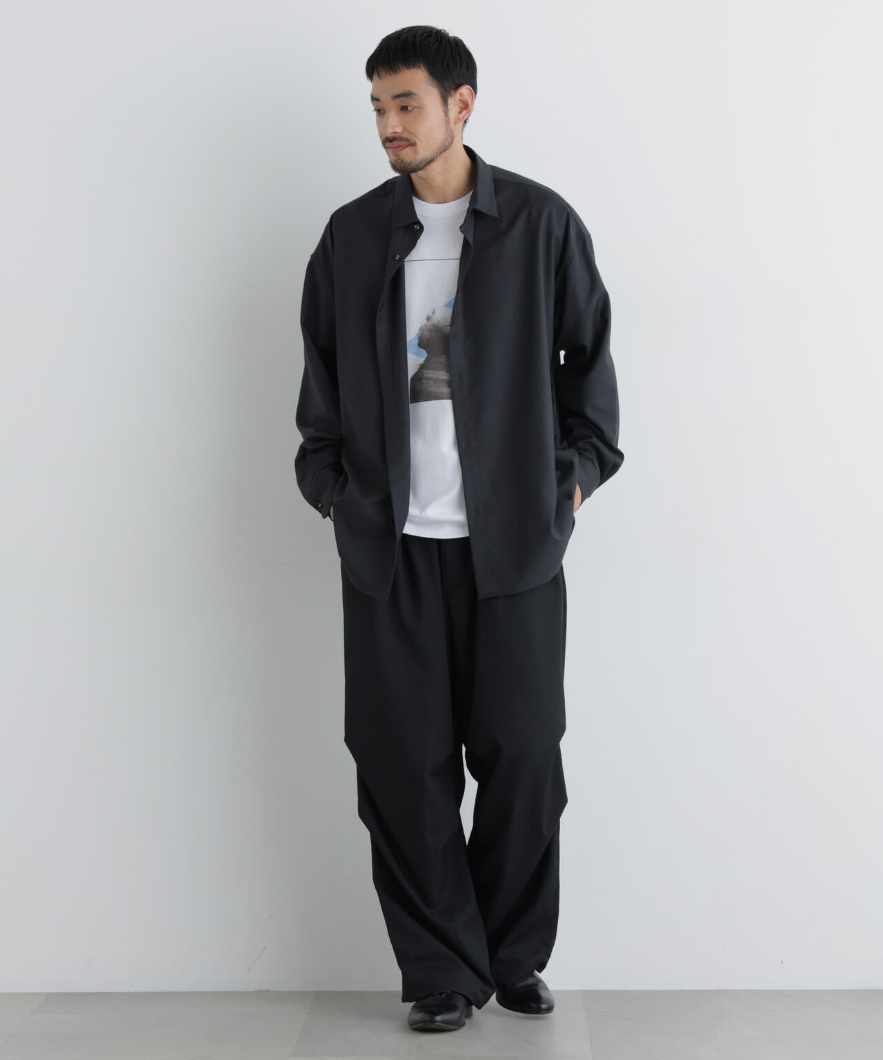 ビッグドレープシャツ 長袖