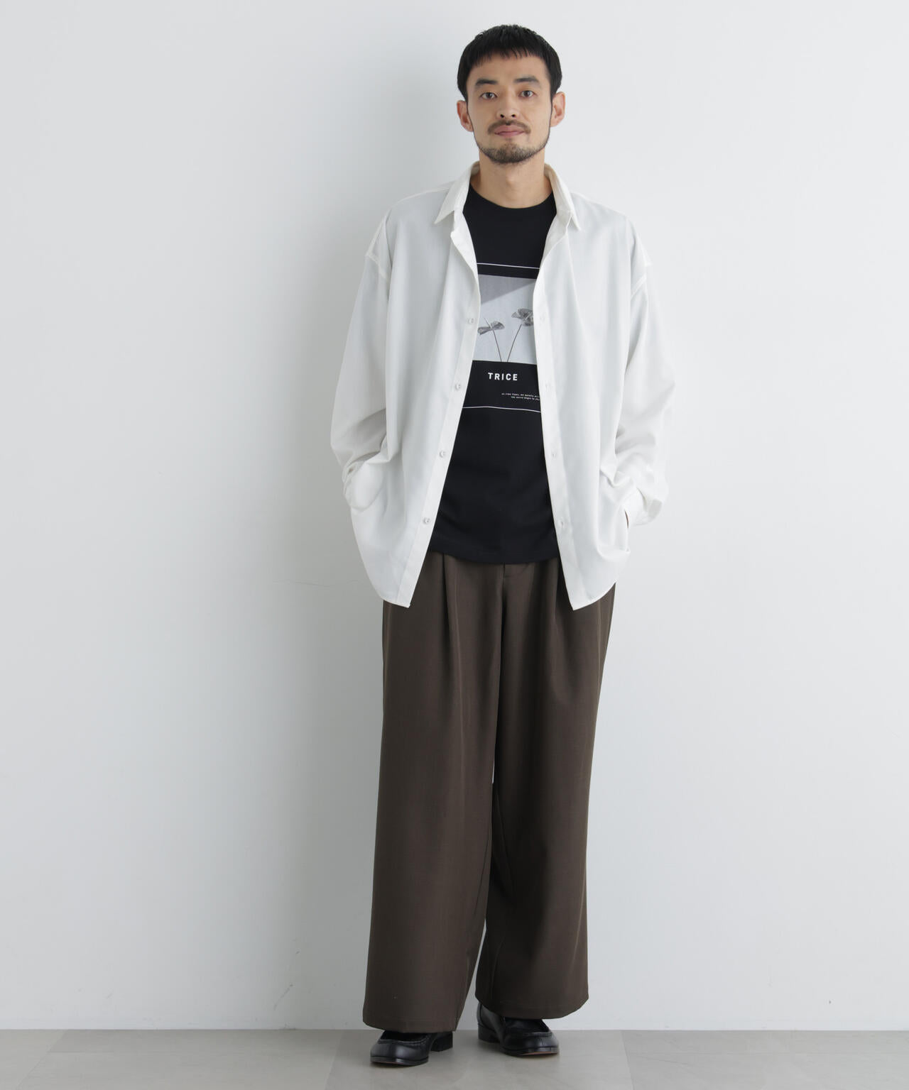 ビッグドレープシャツ 長袖