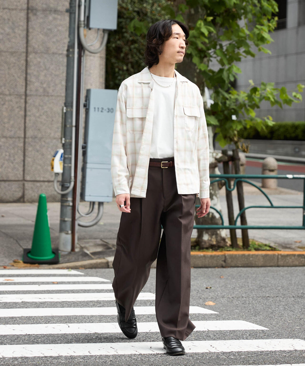 WEB限定/TRドレープオンブレーシャツ 長袖