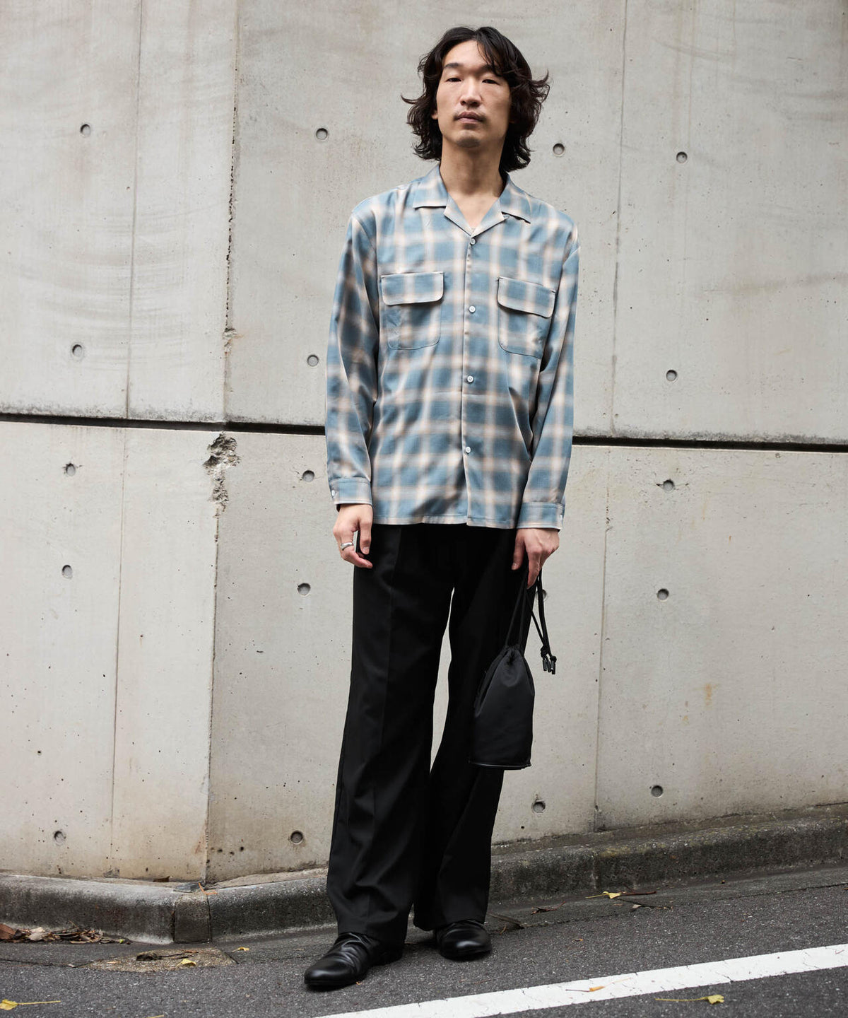WEB限定/TRドレープオンブレーシャツ 長袖