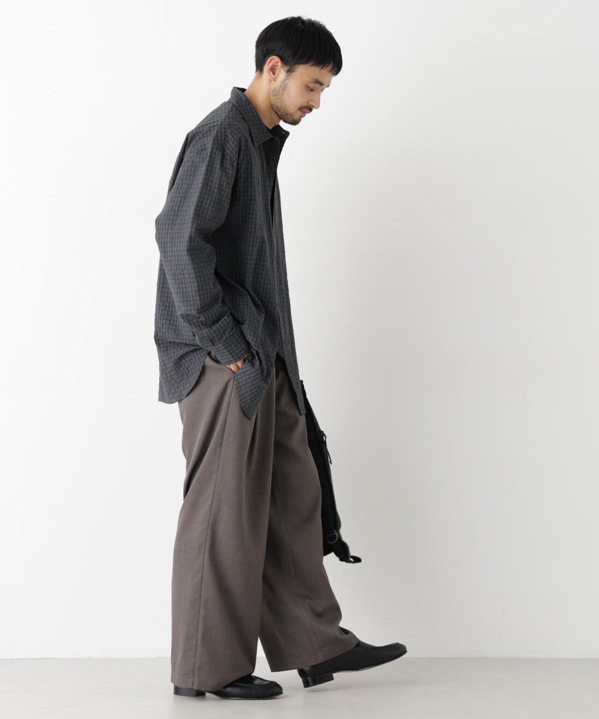 ウインドーチェックシャツ 長袖