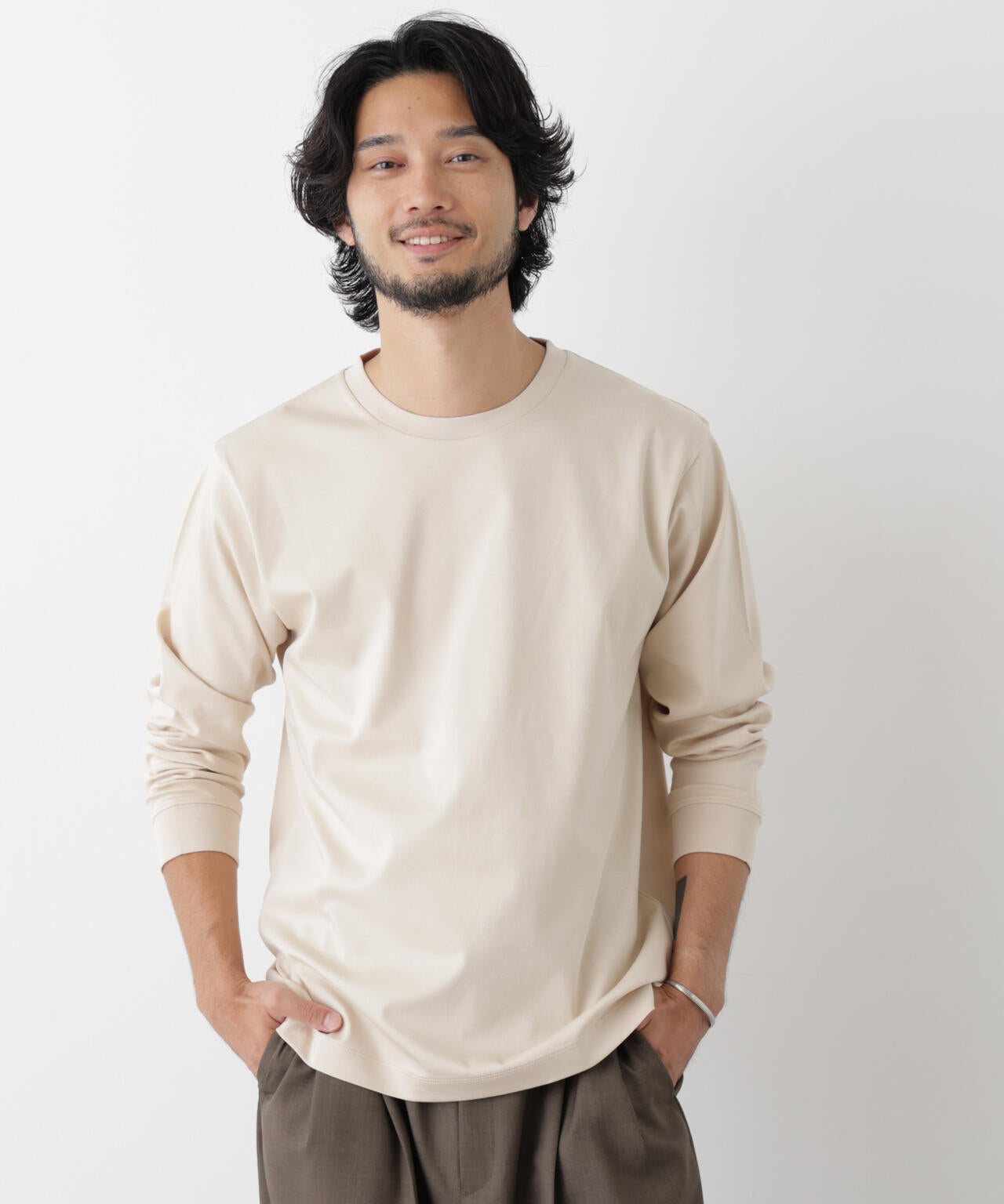 アンチスメルクルーネックTシャツ 長袖 | NANO universe（ナノ
