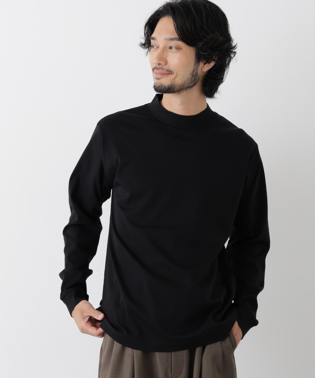 アンチスメルモックネックTシャツ 長袖 | NANO universe（ナノ