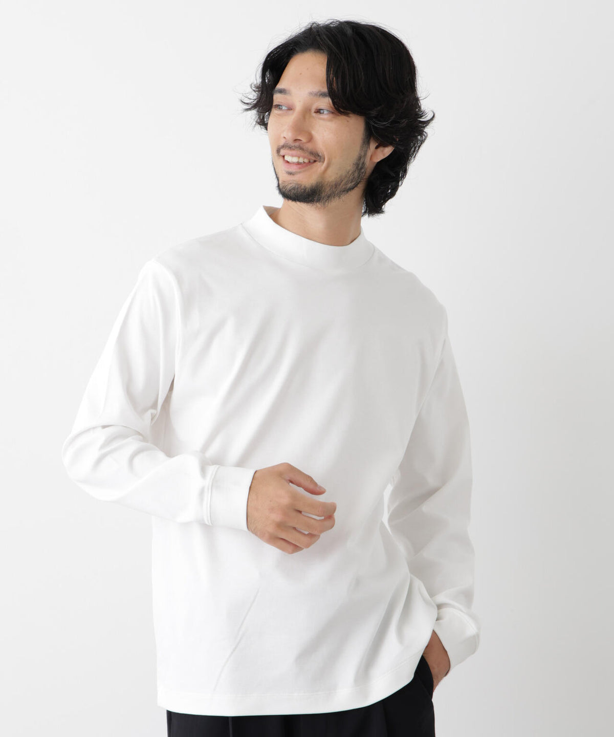 アンチスメルモックネックTシャツ 長袖