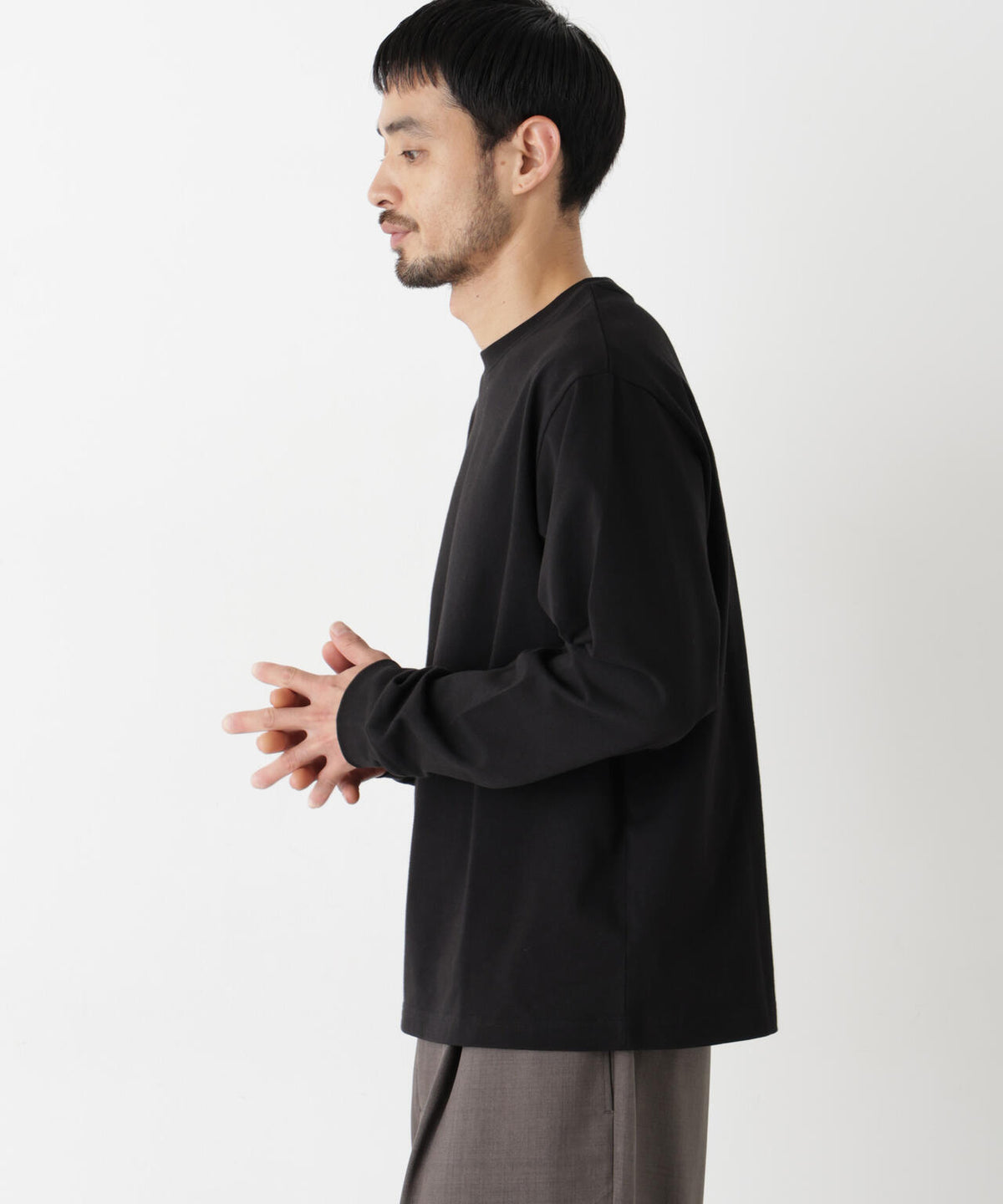 WEB限定/度詰めプレーティングクロップドTシャツ長袖