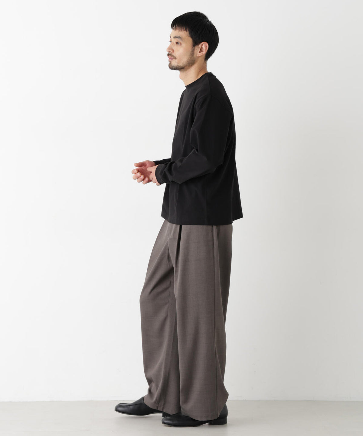 WEB限定/度詰めプレーティングクロップドTシャツ長袖