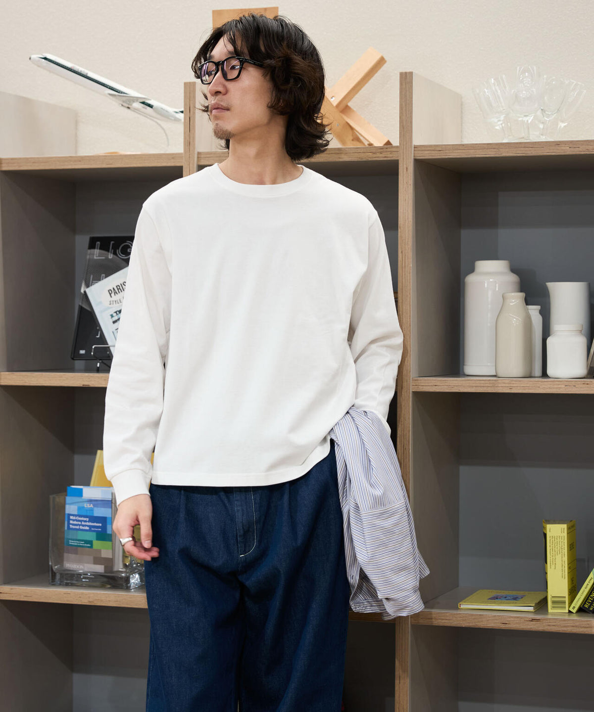 WEB限定/度詰めプレーティングクロップドTシャツ長袖