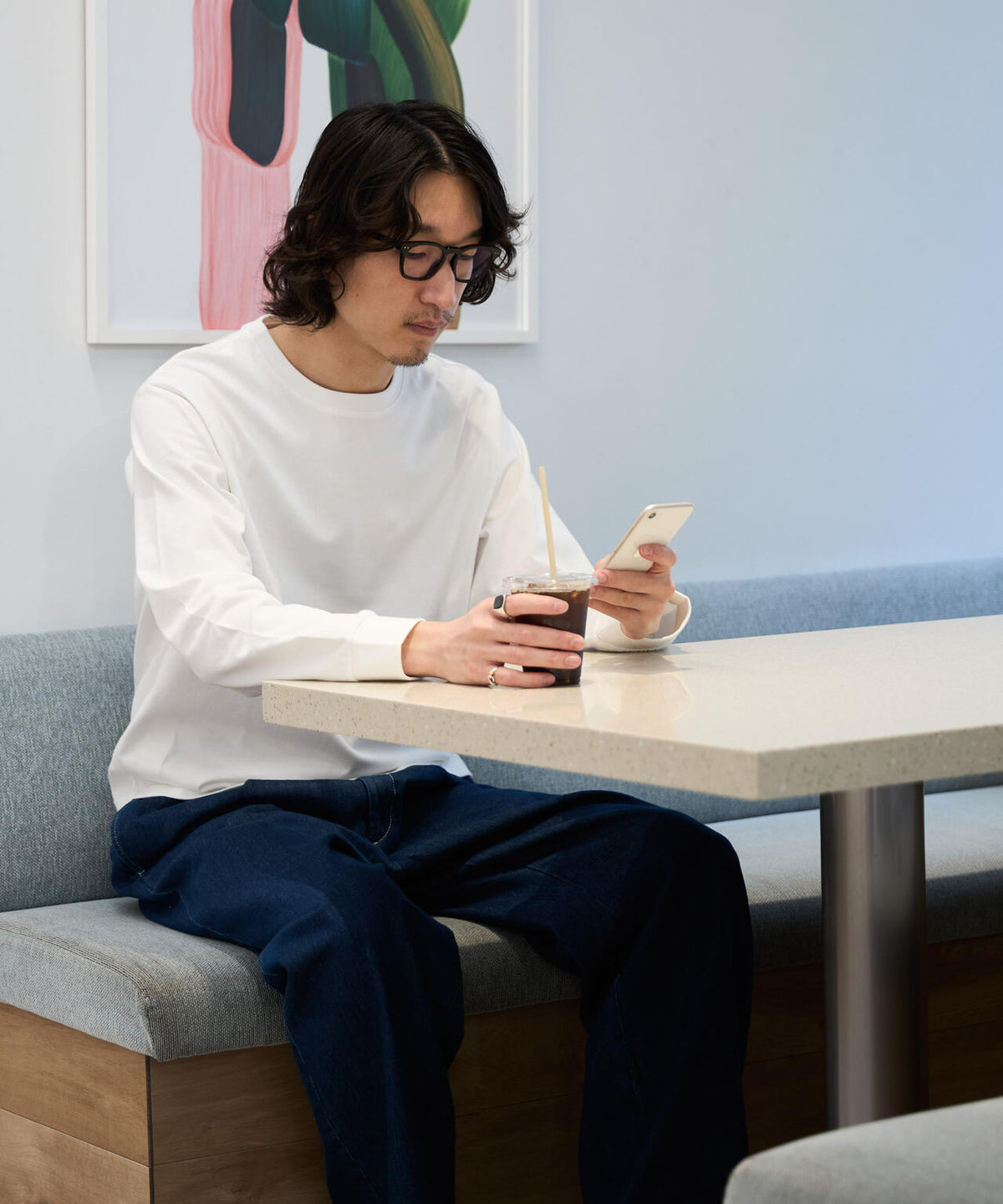 WEB限定/度詰めプレーティングクロップドTシャツ長袖
