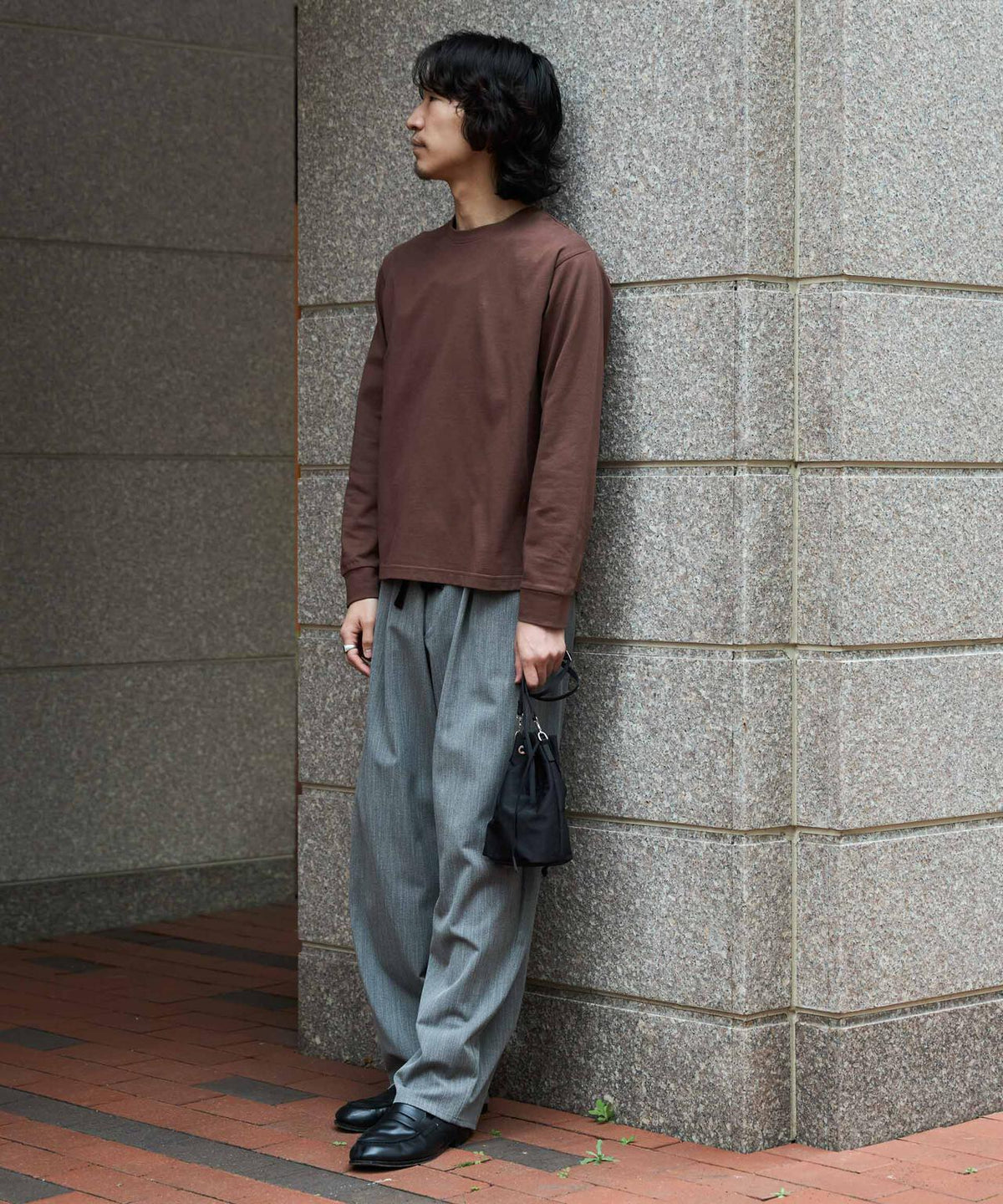 WEB限定/度詰めプレーティングクロップドTシャツ長袖