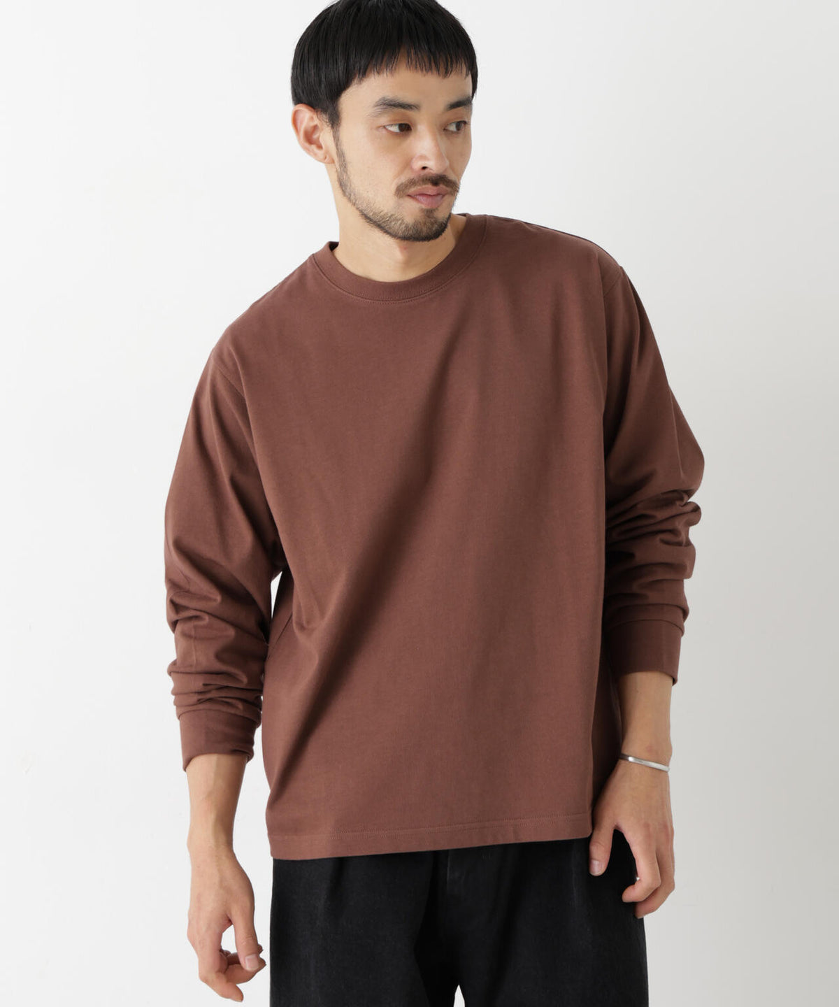 WEB限定/度詰めプレーティングクロップドTシャツ長袖