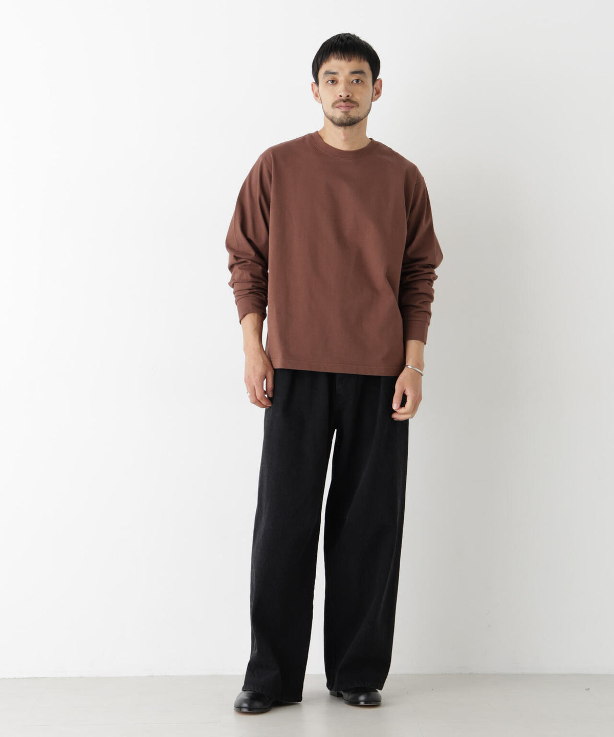 WEB限定/度詰めプレーティングクロップドTシャツ長袖