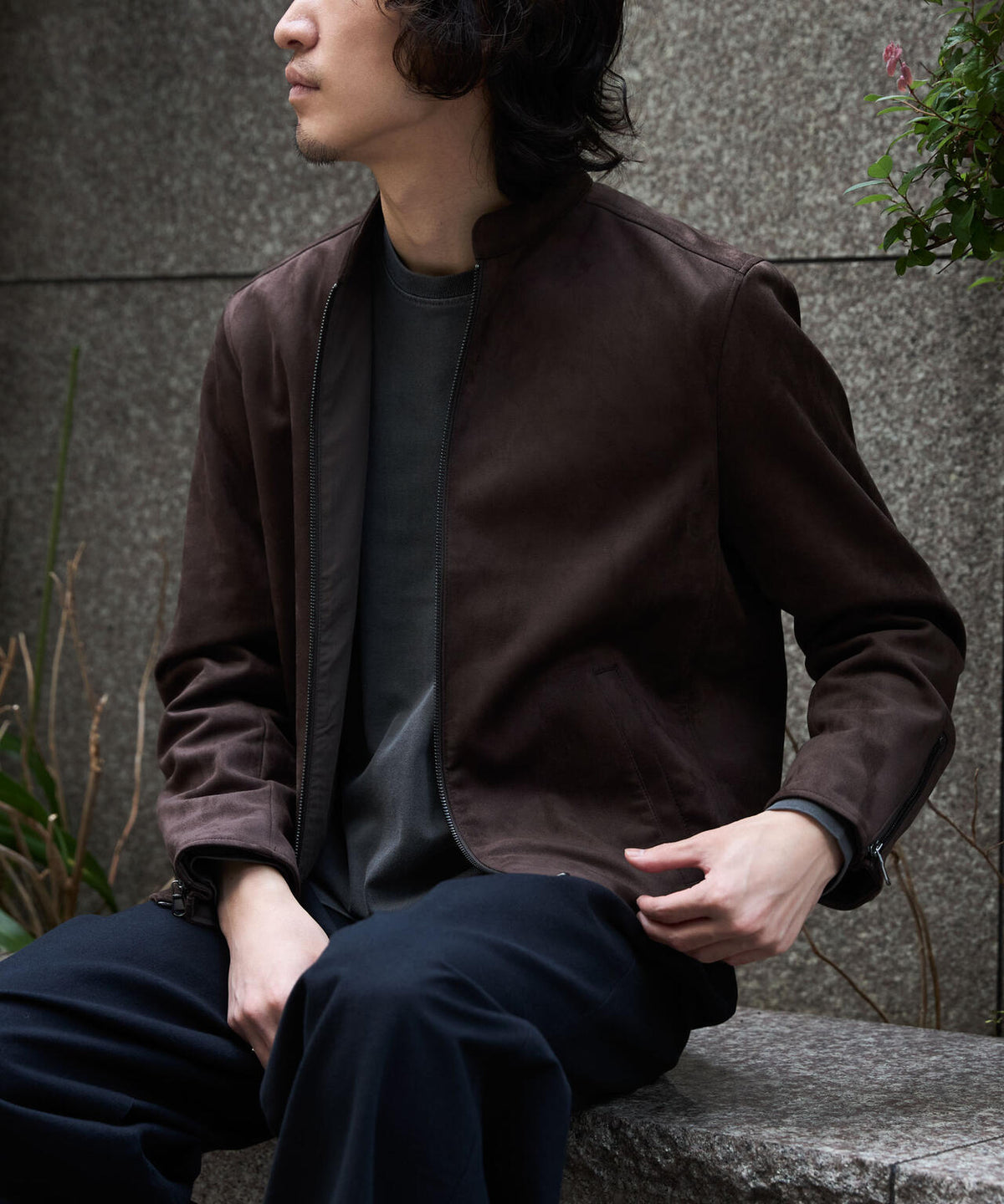 WEB限定/度詰めプレーティングフェードカラークロップドTシャツ長袖