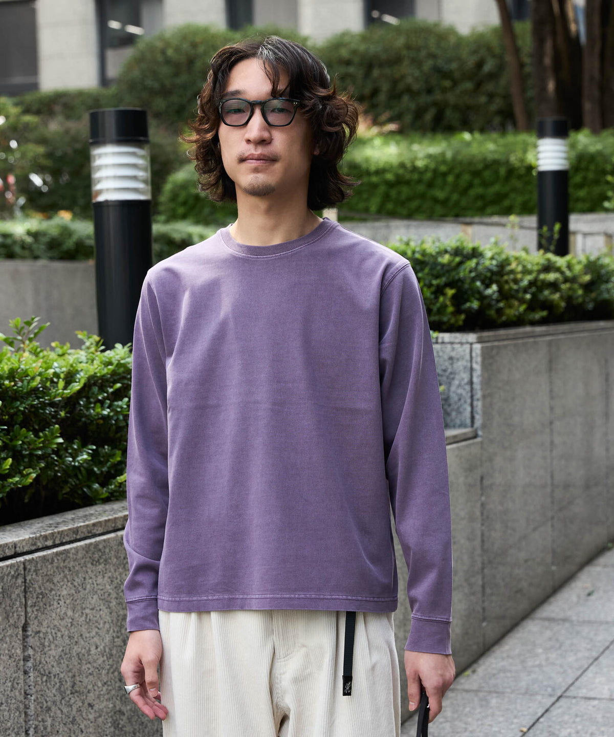 WEB限定/度詰めプレーティングフェードカラークロップドTシャツ長袖