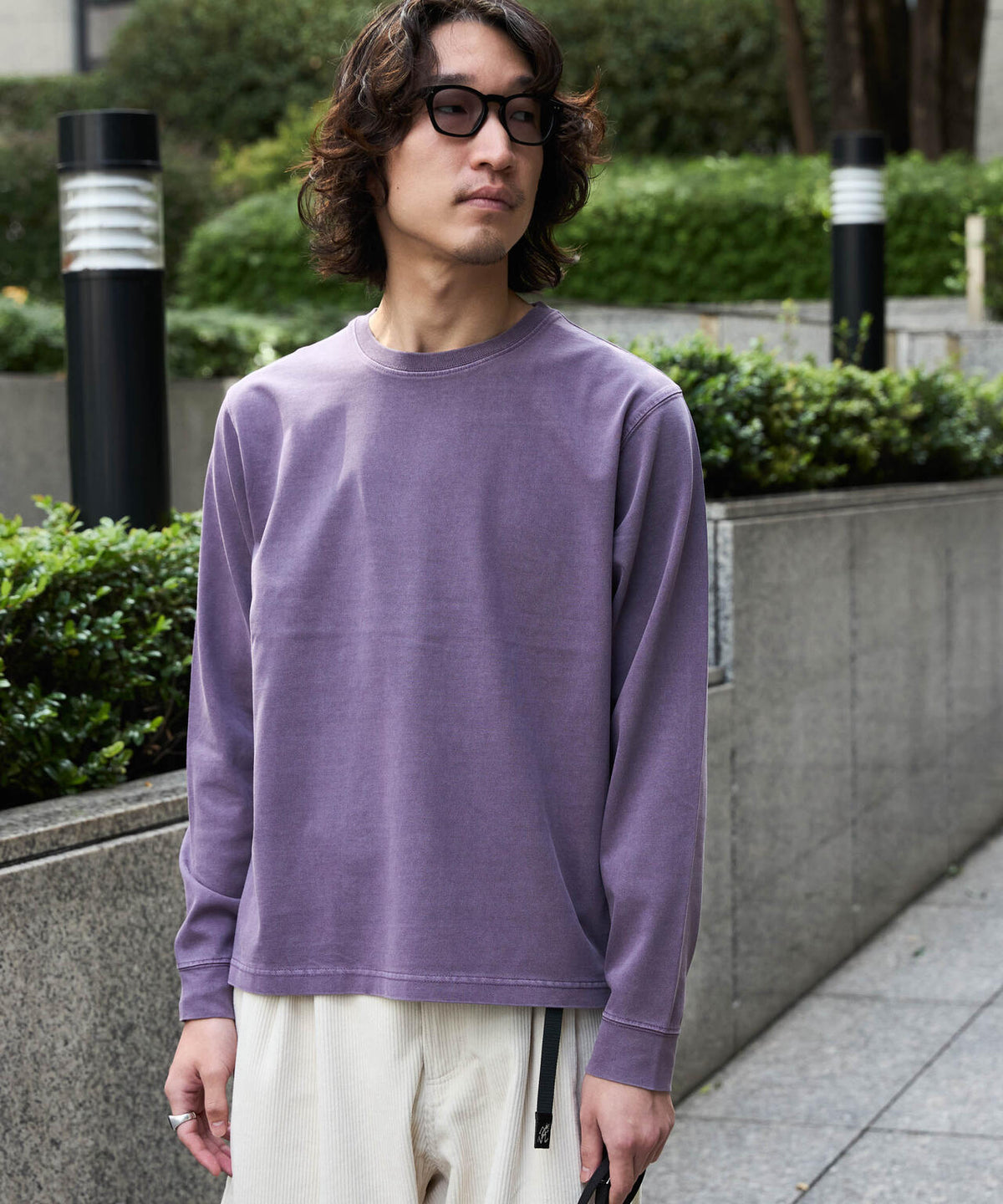 WEB限定/度詰めプレーティングフェードカラークロップドTシャツ長袖