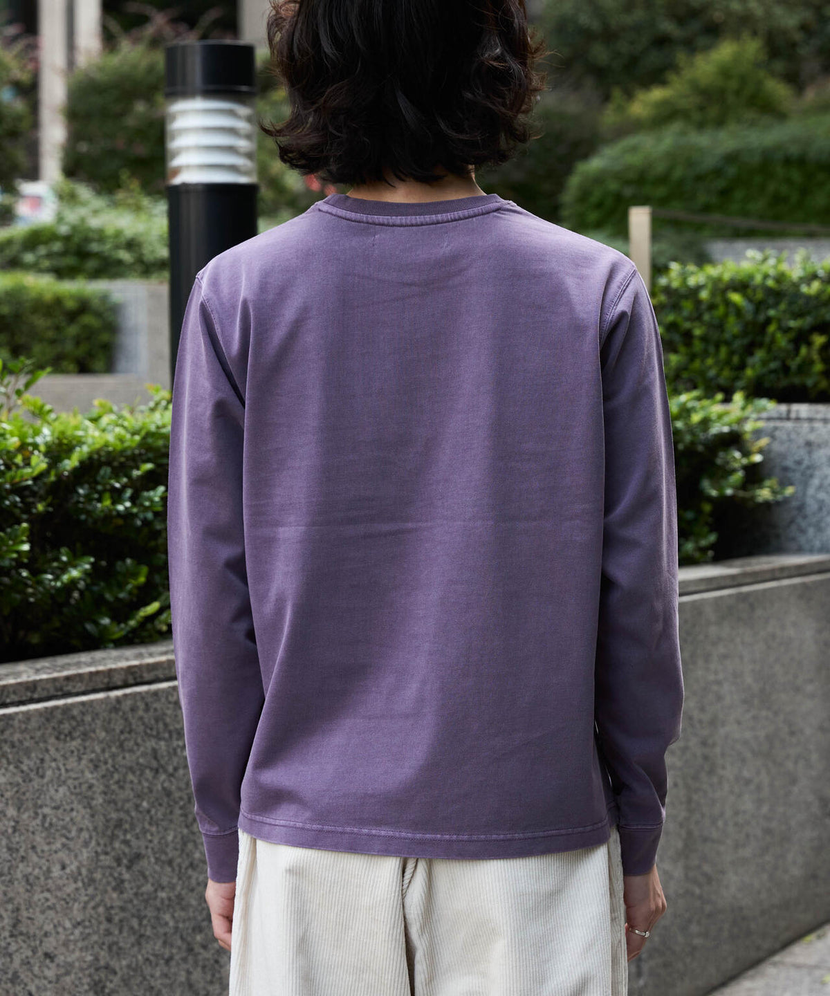 WEB限定/度詰めプレーティングフェードカラークロップドTシャツ長袖