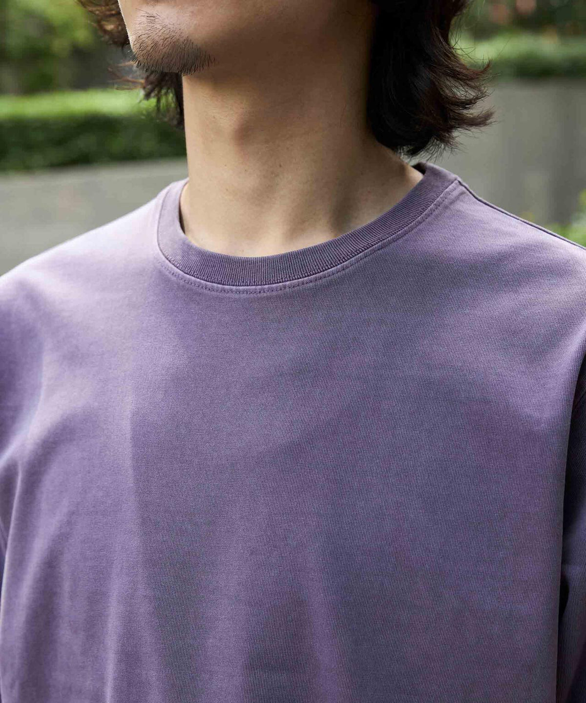 WEB限定/度詰めプレーティングフェードカラークロップドTシャツ長袖