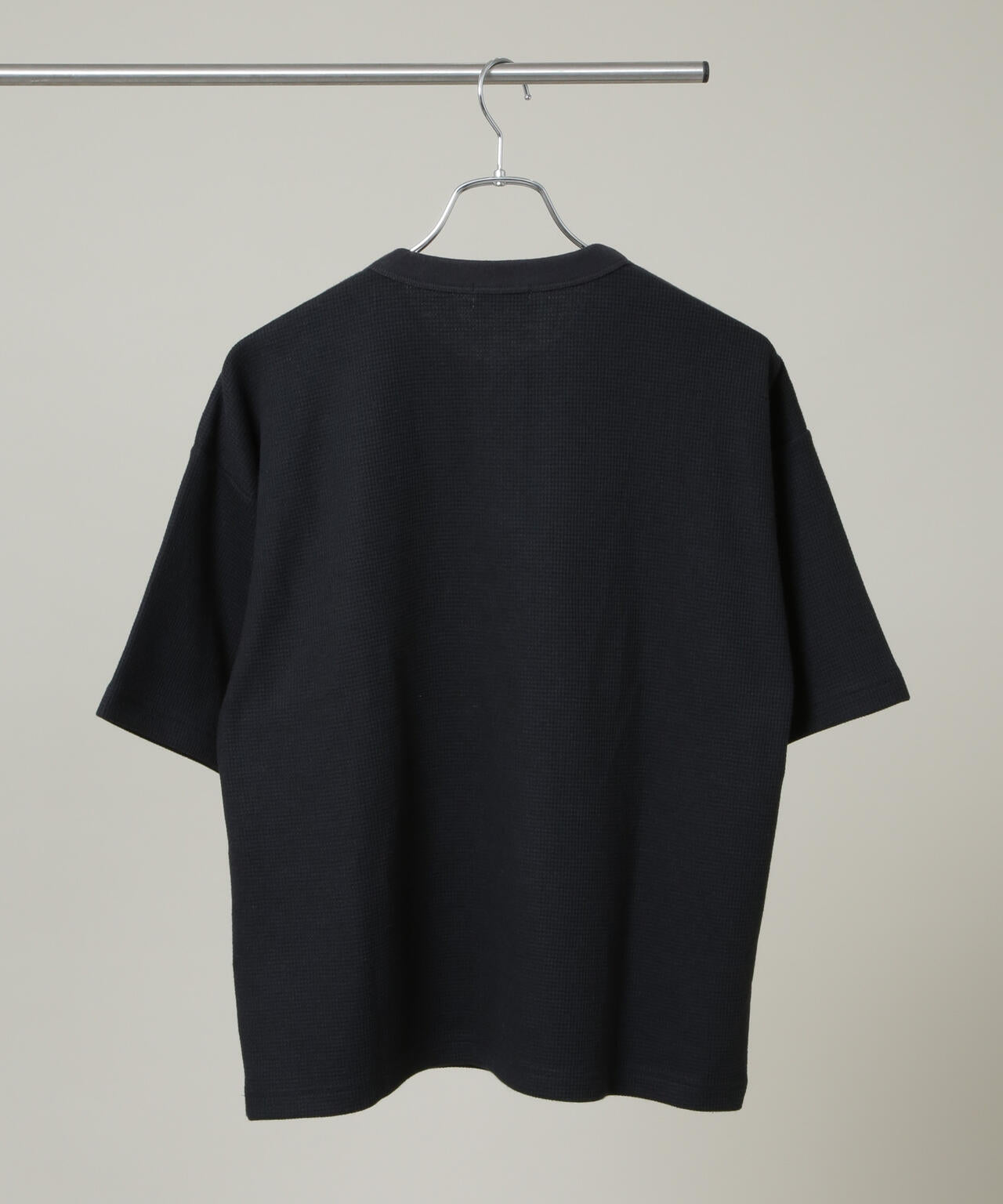 NORMANBROS/ショート丈ワッフルヘンリーネックTシャツ 半袖