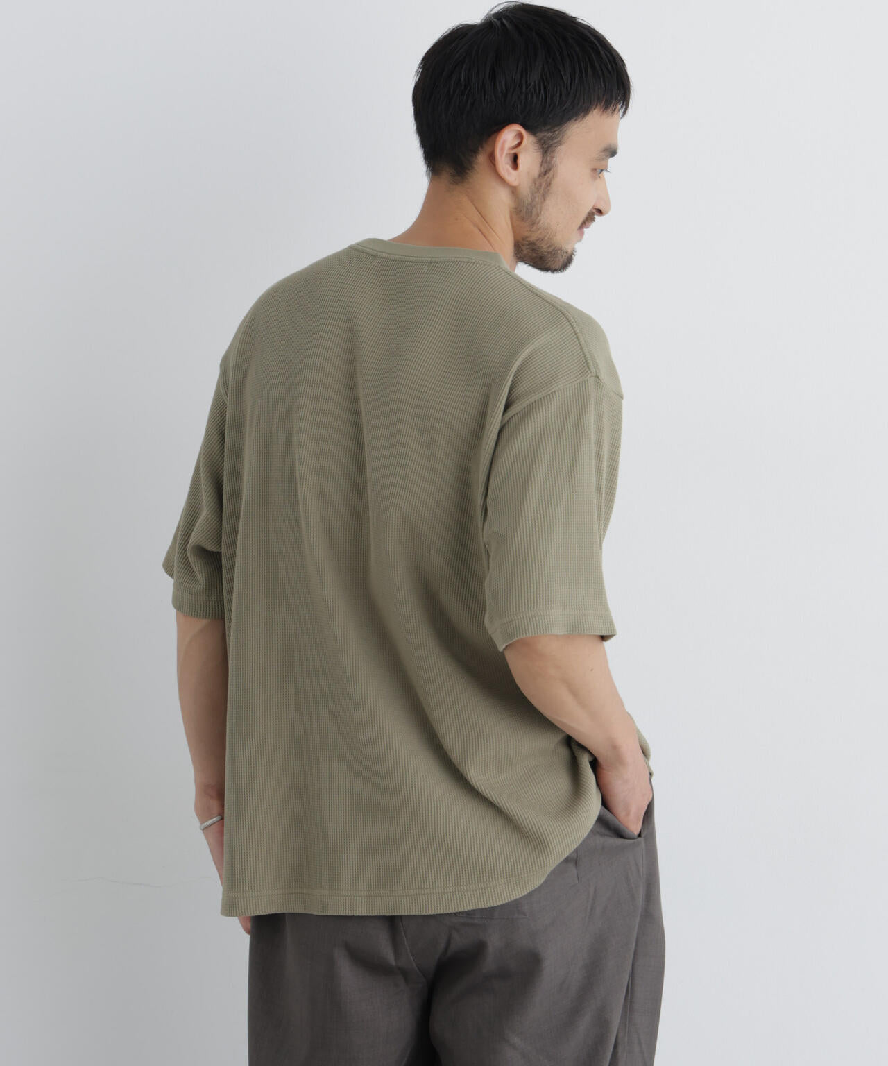 USAコットン×COOLMAX(R) ワッフルワイドTシャツ半袖