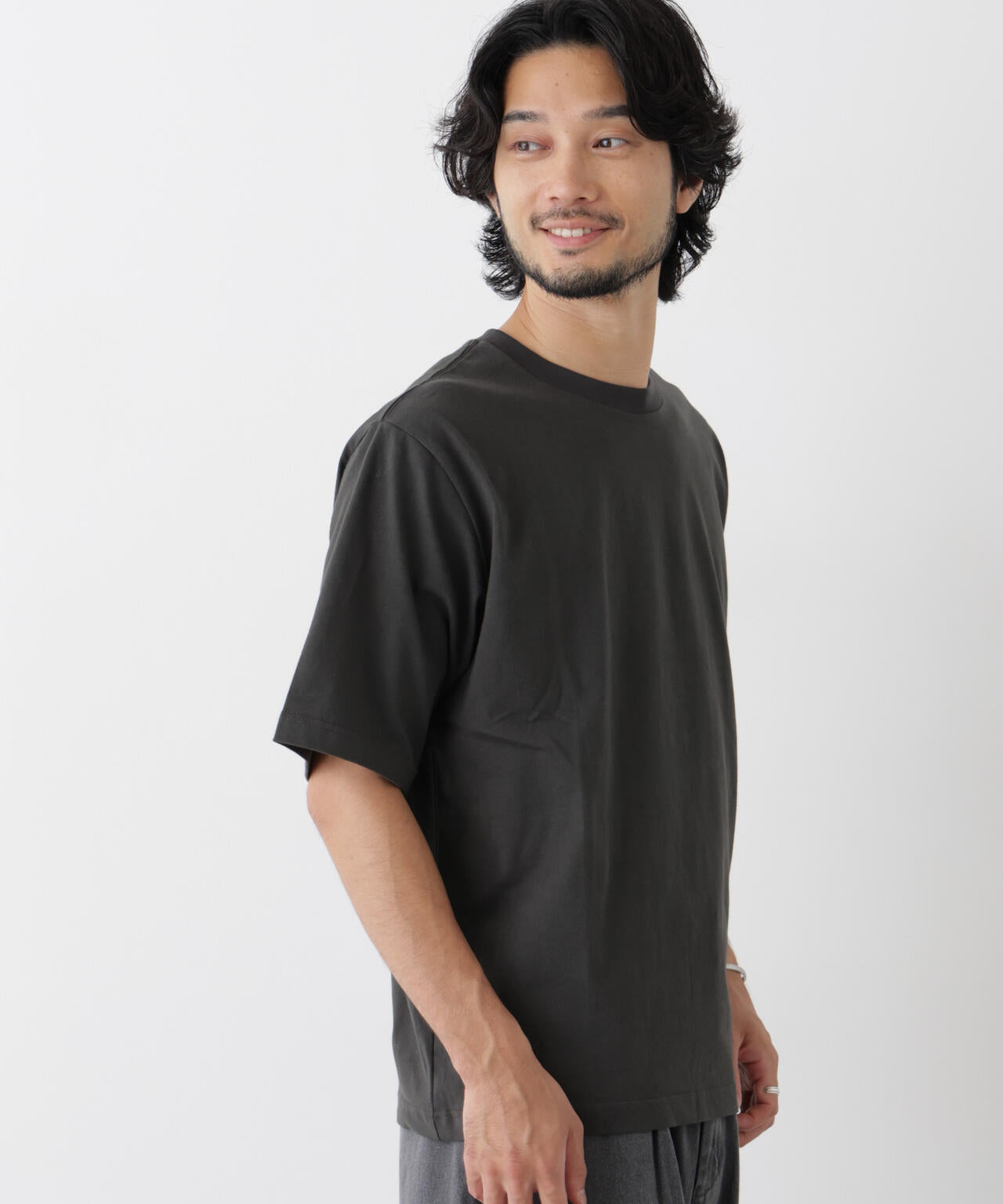 微起毛クロップドTシャツ 半袖