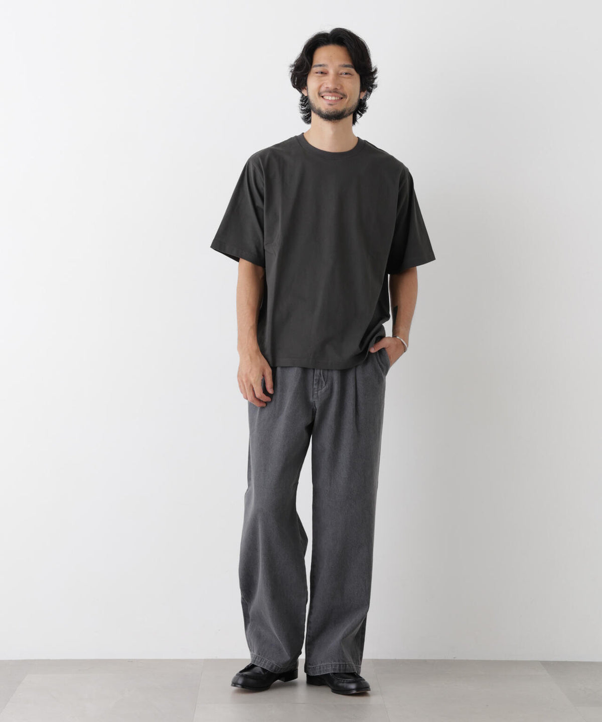 微起毛クロップドTシャツ 半袖