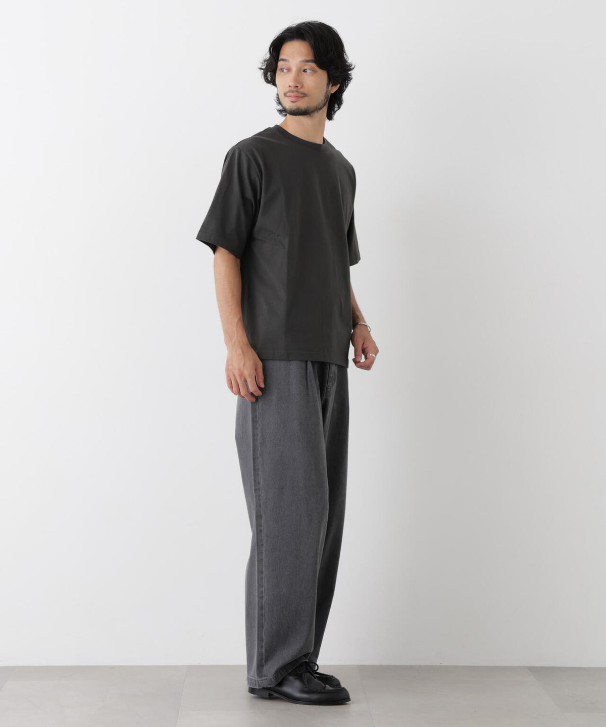 微起毛クロップドTシャツ 半袖