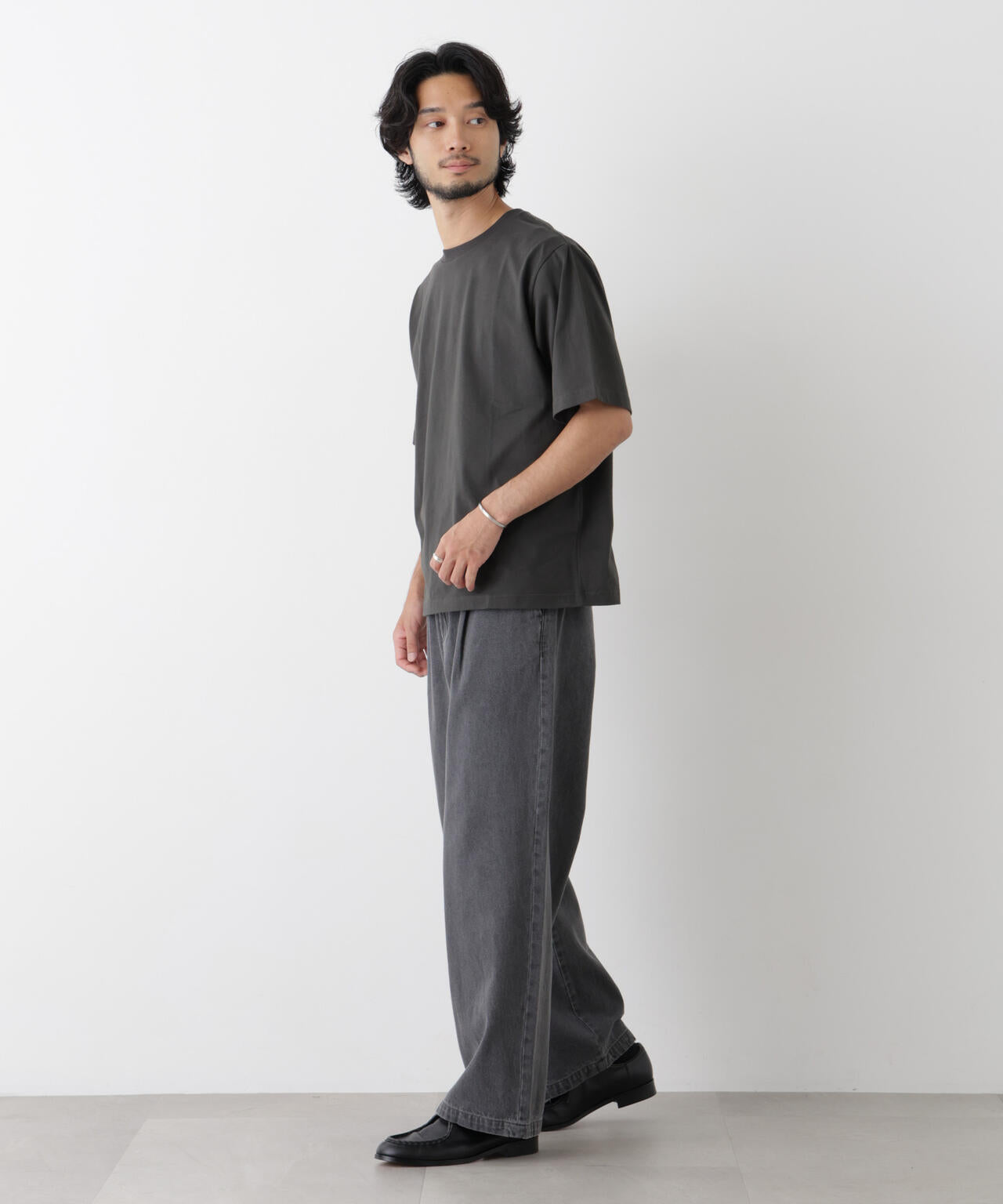微起毛クロップドTシャツ 半袖