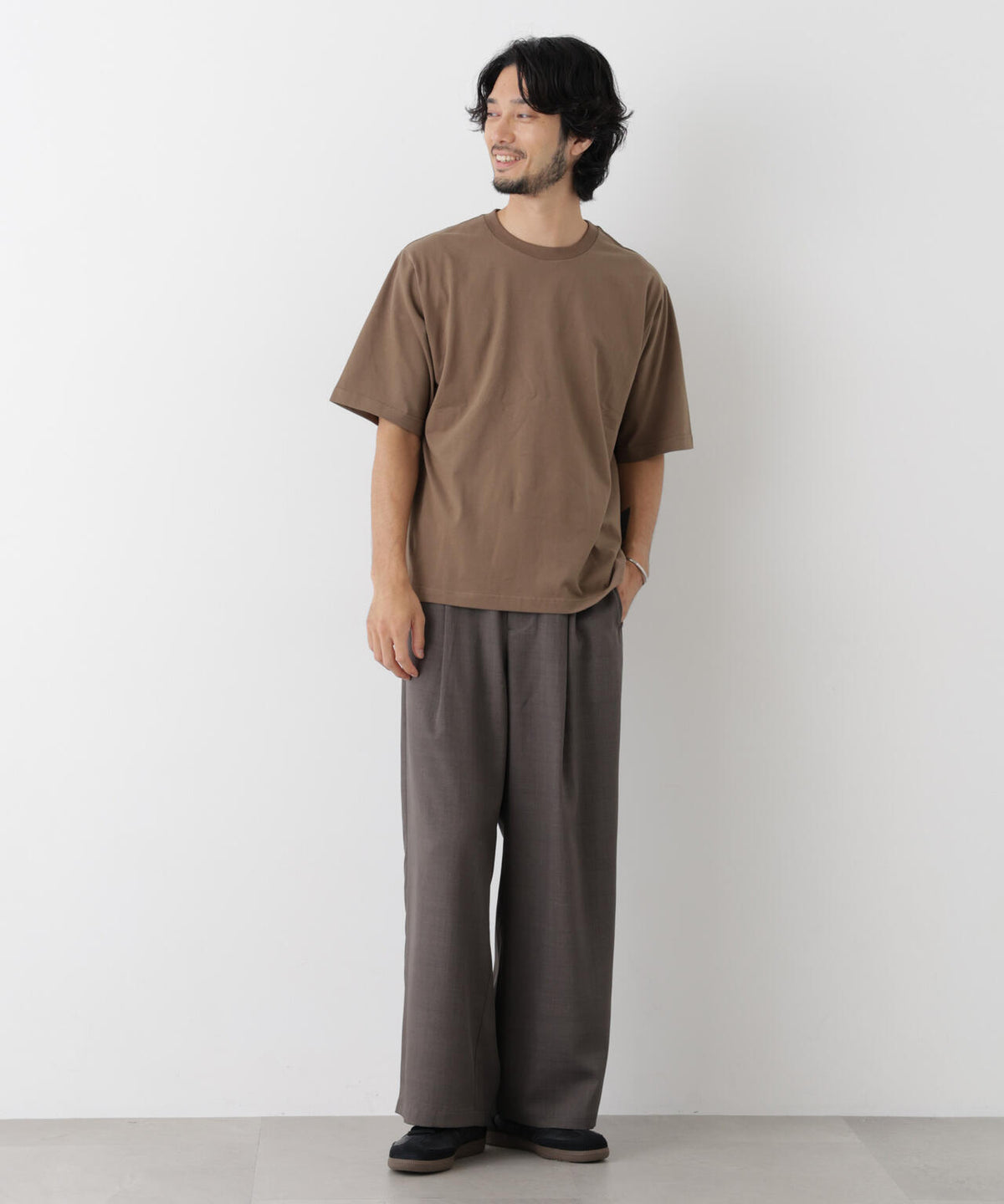 微起毛クロップドTシャツ 半袖