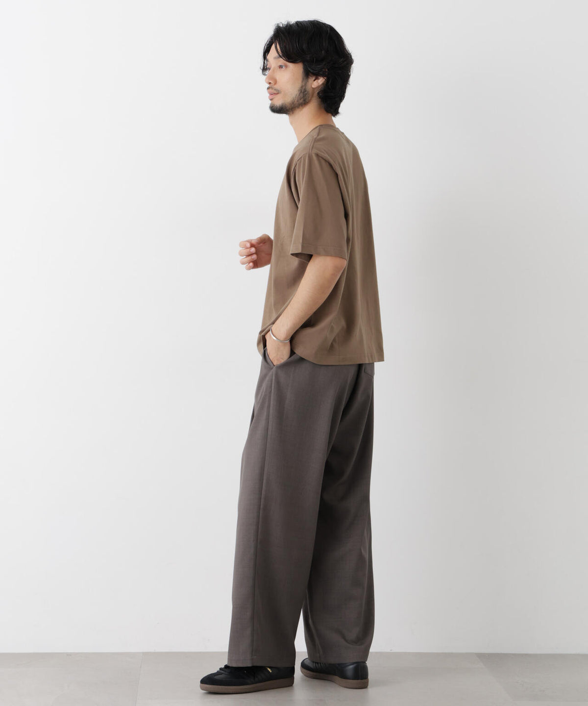 微起毛クロップドTシャツ 半袖