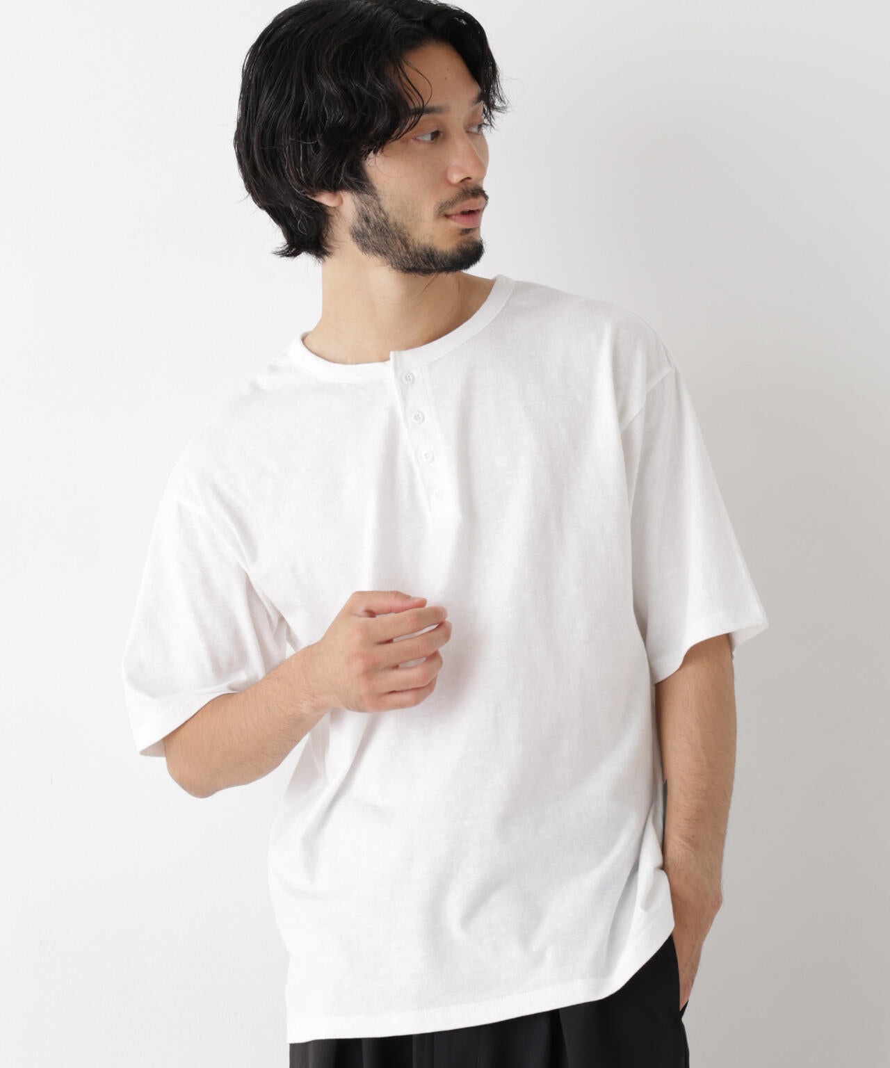 スラブヘンリーワイドTシャツ 半袖 | NANO universe（ナノ・ユニバース