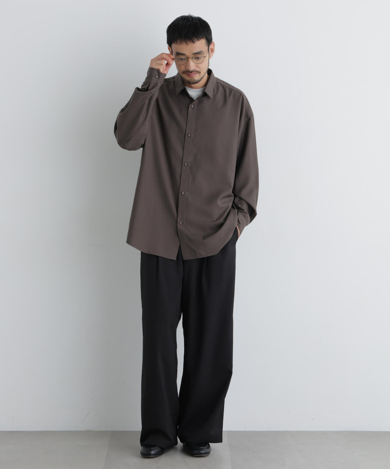 ポリエステルウィーブ ワイドパンツ
