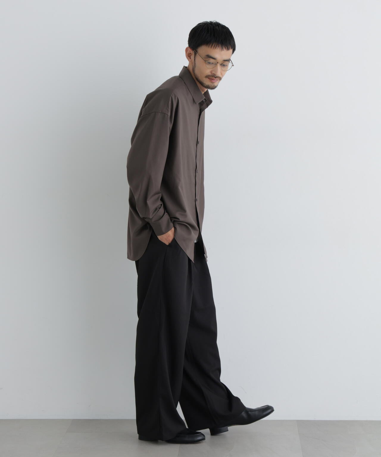 ポリエステルウィーブ ワイドパンツ