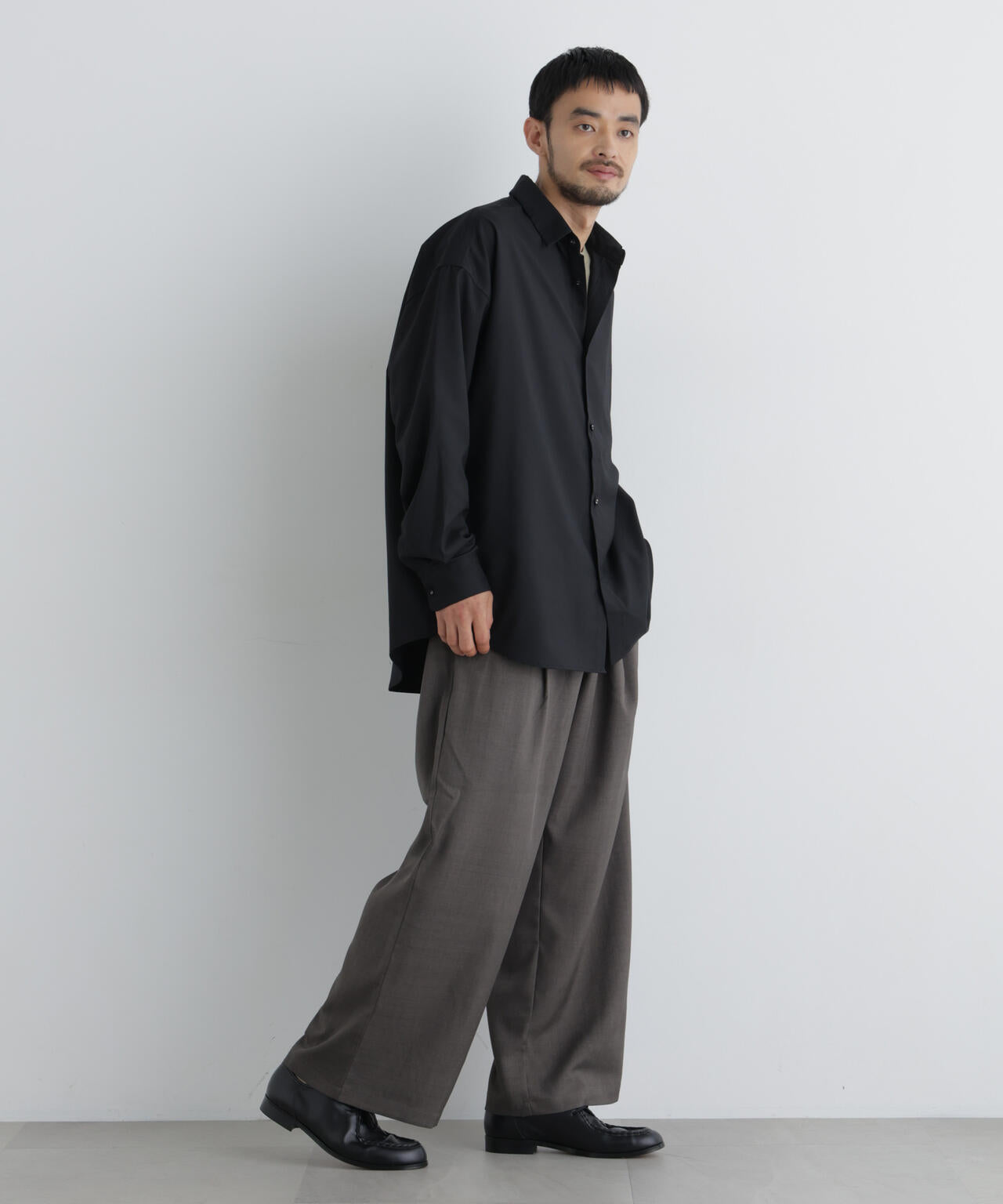 ポリエステルウィーブ ワイドパンツ