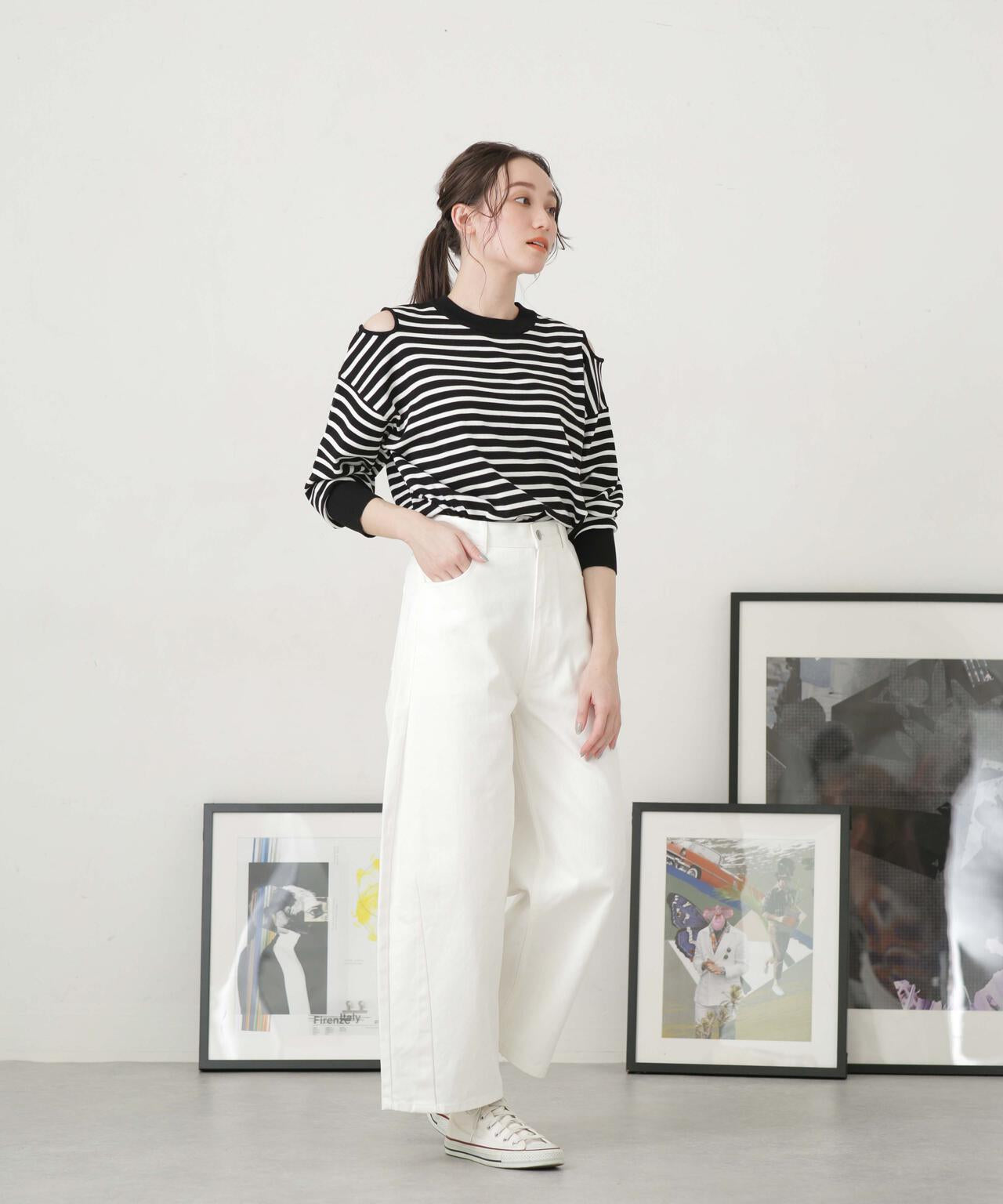 LB.04/ショルダースリットボーダーニット