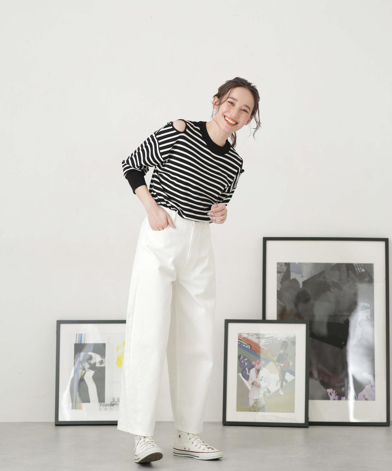 LB.04/ショルダースリットボーダーニット