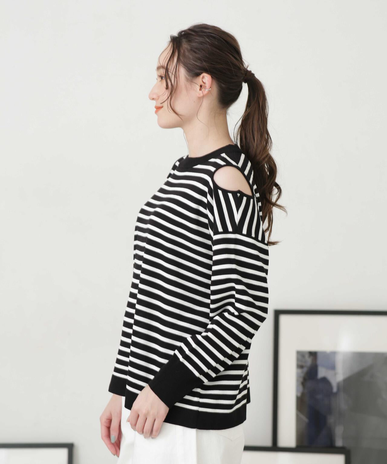 LB.04/ショルダースリットボーダーニット