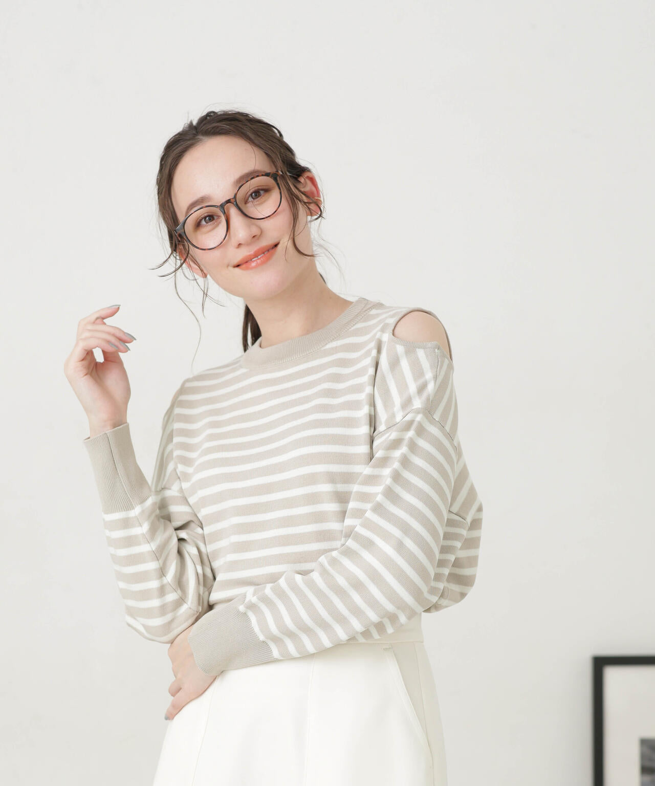 LB.04/ショルダースリットボーダーニット