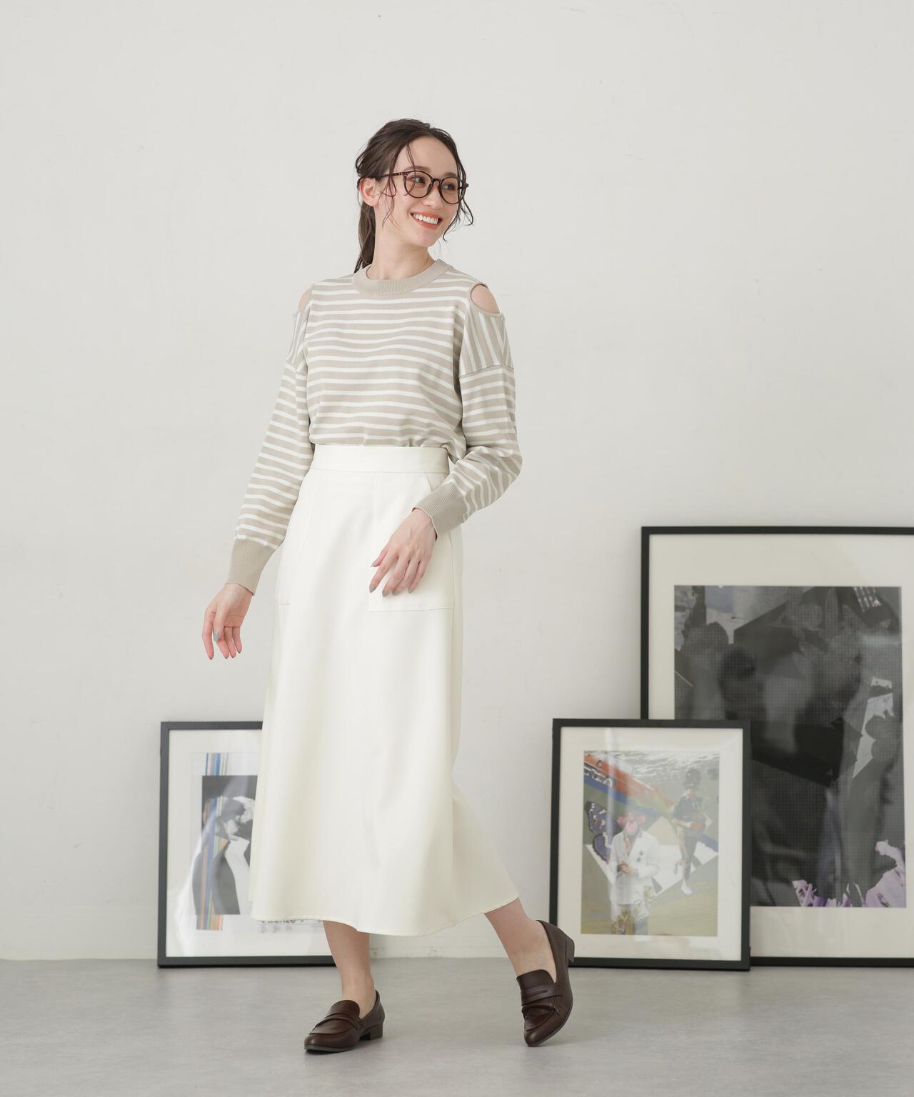 LB.04/ショルダースリットボーダーニット