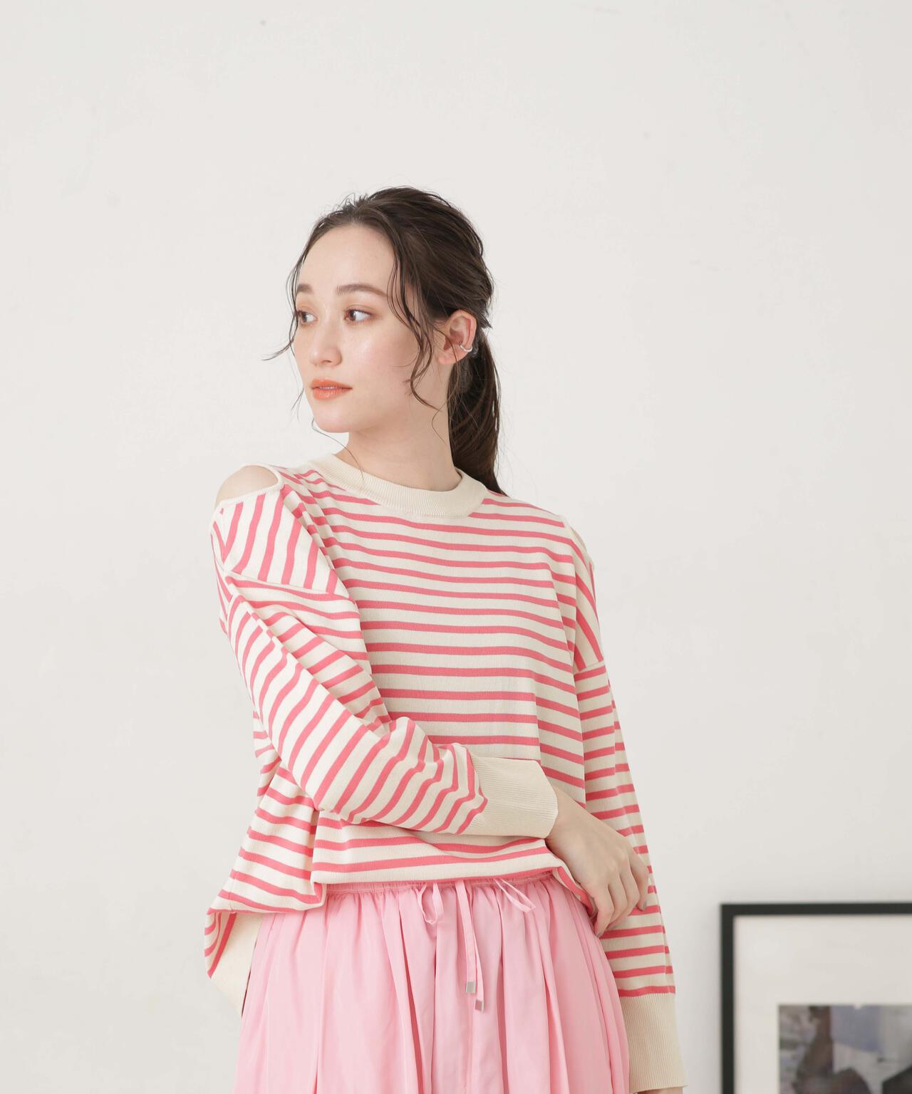 LB.04/ショルダースリットボーダーニット