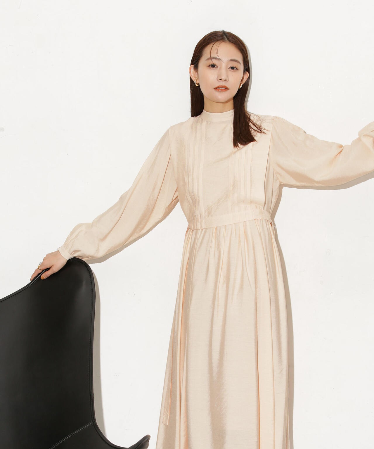 2wayレイヤード ピンタックベスト＆ギャザーワンピース | NANO