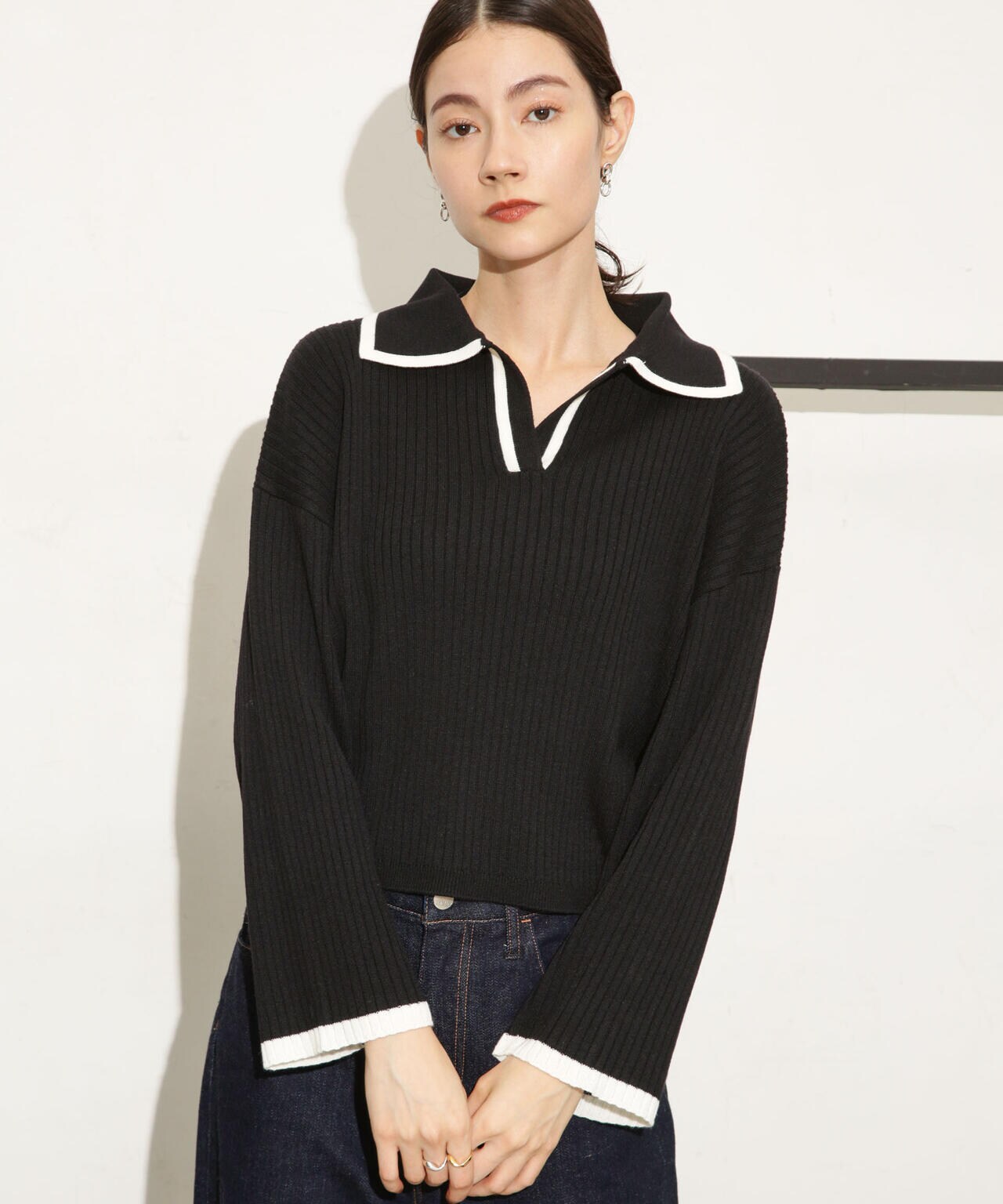 シャツカラースキッパーニットプルオーバー | NANO universe（ナノ