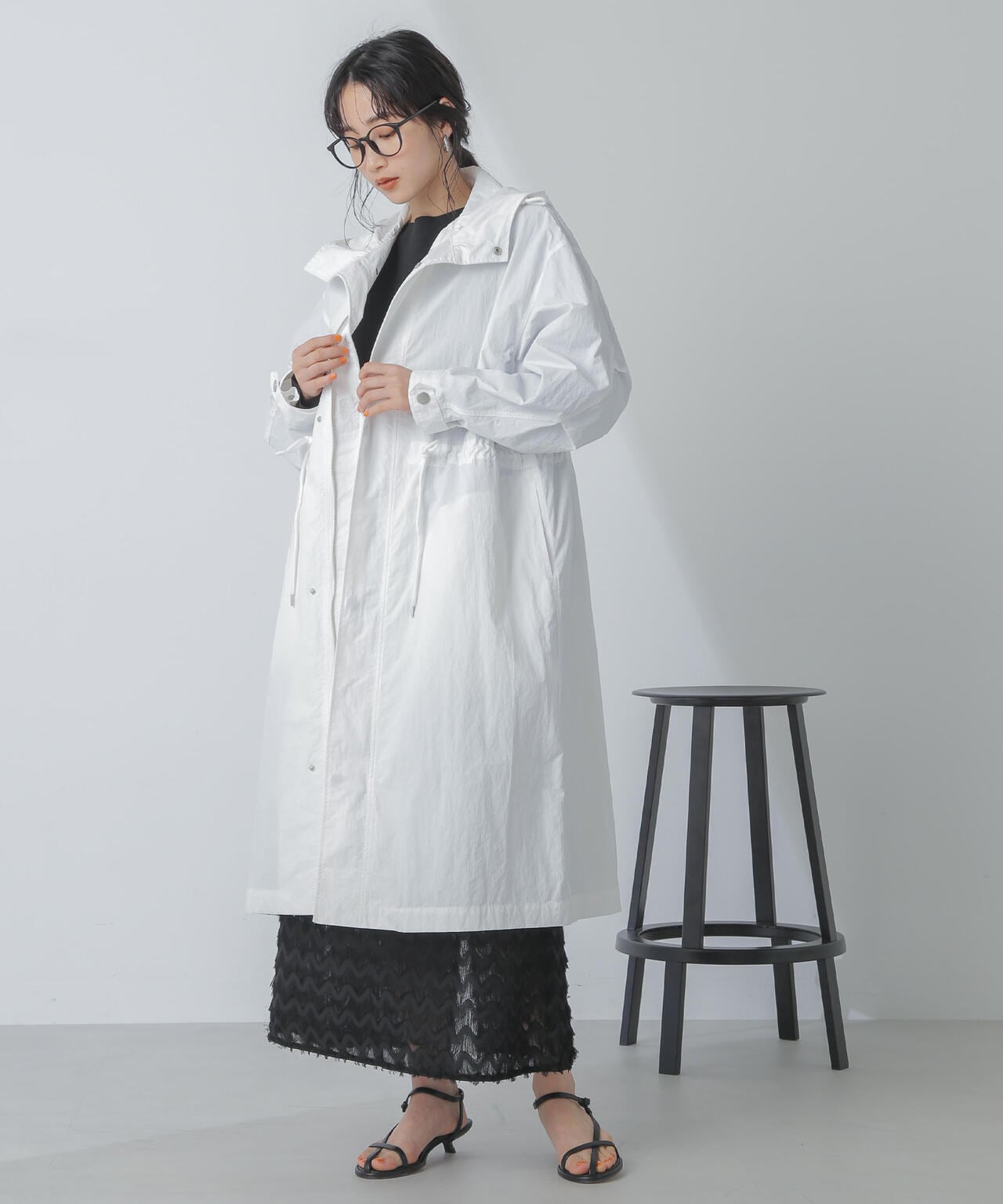 【✨新品✨】UNFILO◎【撥水】花粉ガード ロングアウター 撥水/花粉リリース】ナイロンモッズコート / UNFILO