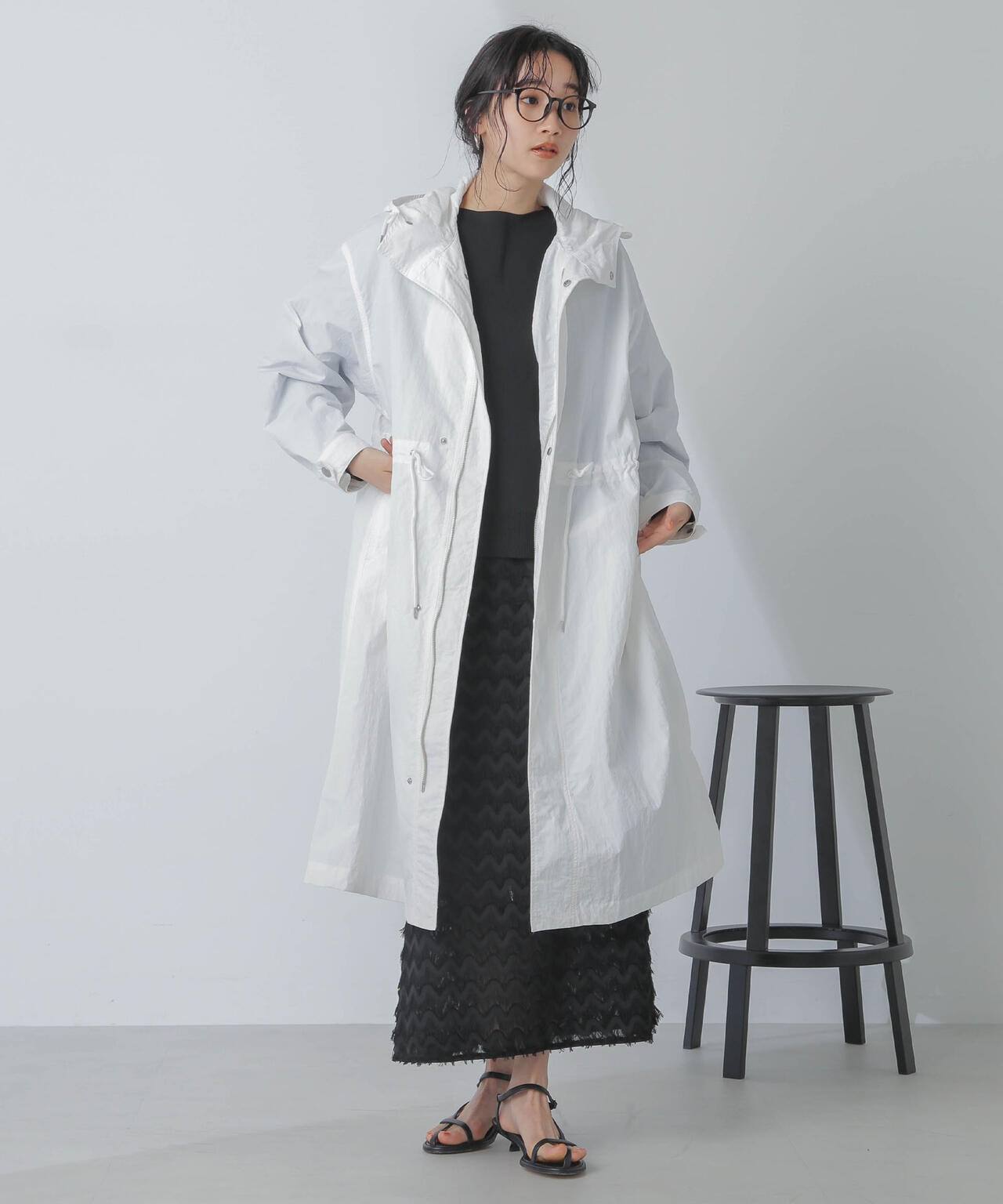 撥水＆花粉ガード加工フードロングコート | NANO universe（ナノ