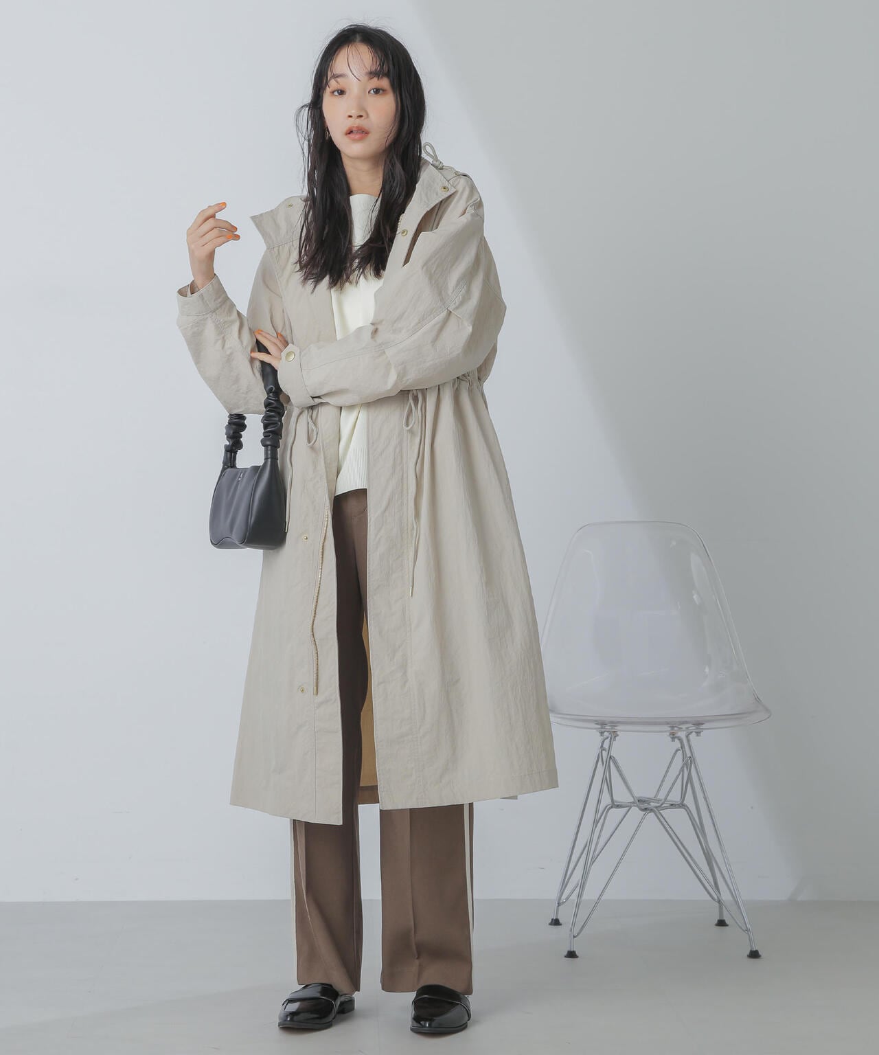 撥水＆花粉ガード加工フードロングコート | NANO universe（ナノ