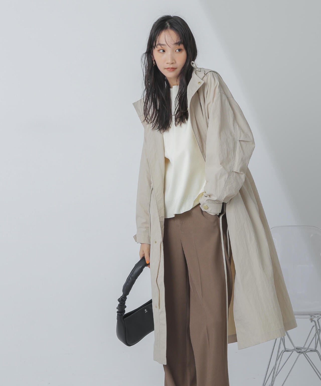 撥水＆花粉ガード加工フードロングコート | NANO universe（ナノ