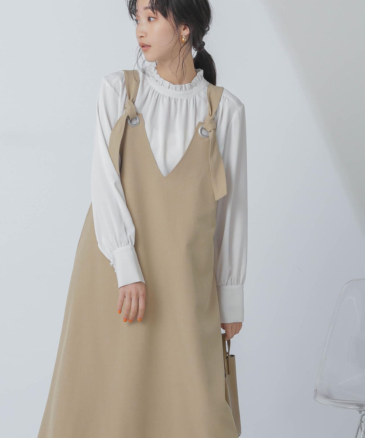 前後2wayベルトストラップワンピース | NANO universe（ナノ