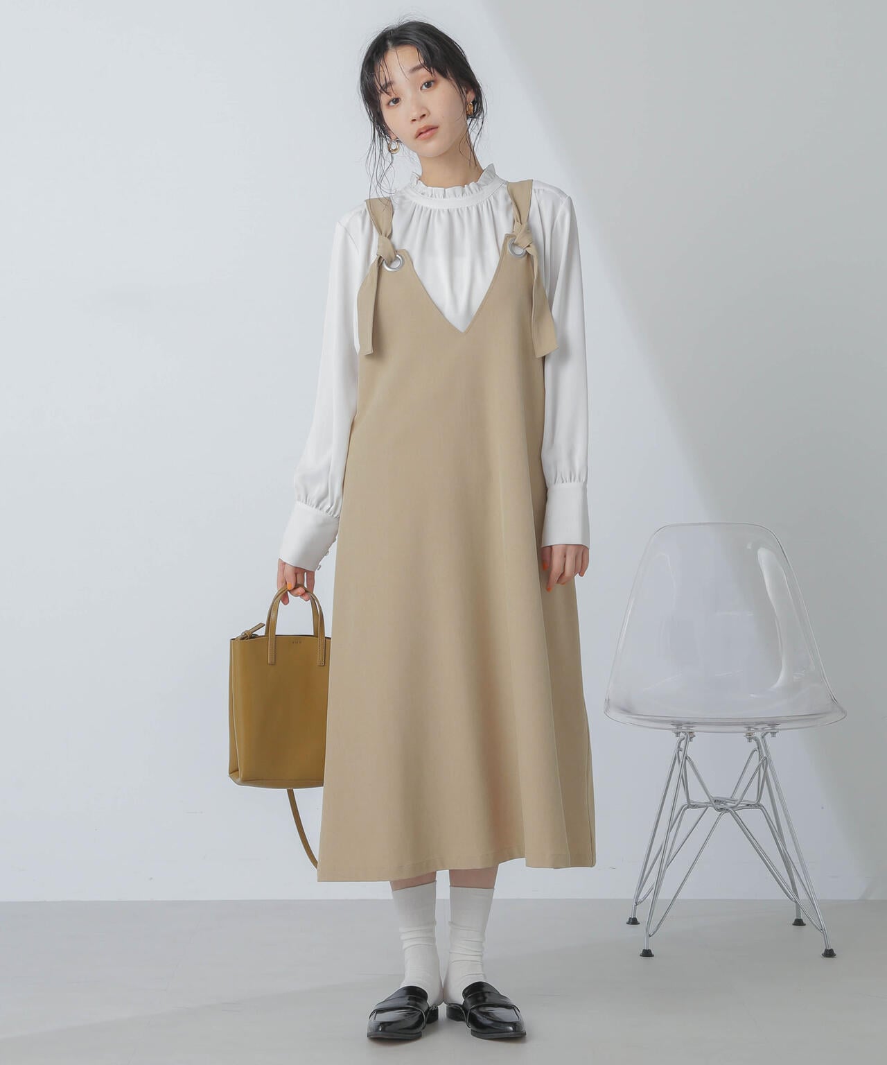 前後2wayベルトストラップワンピース | NANO universe（ナノ