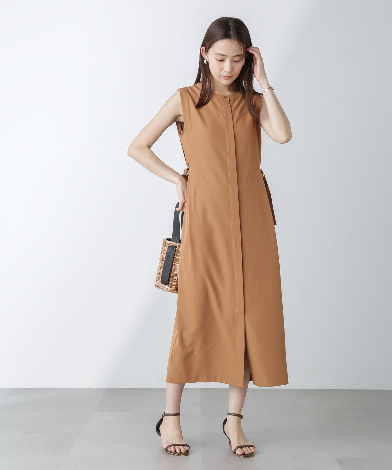 オープンフロントノースリーブワンピース | NANO universe（ナノ