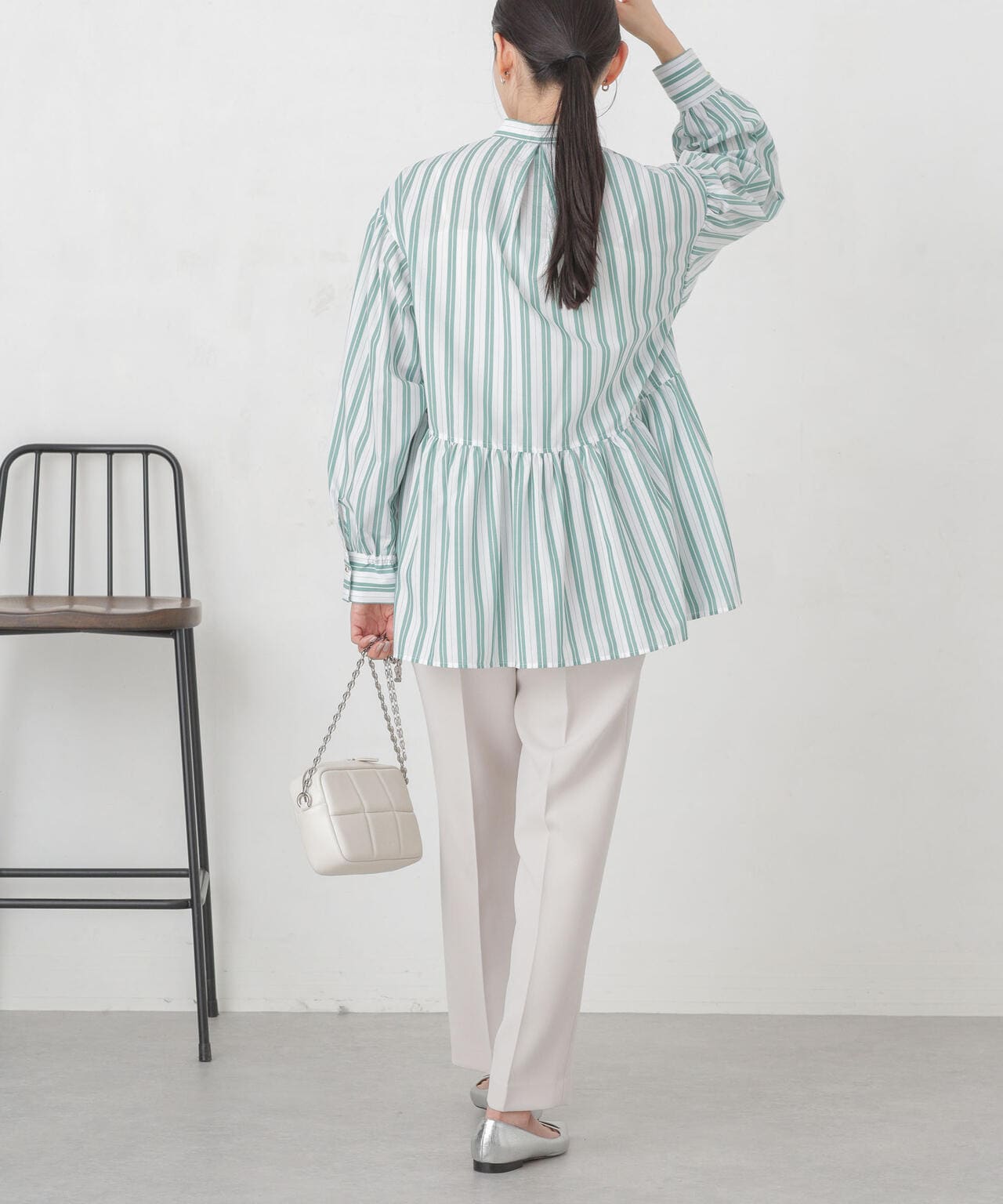 マルチストライプペプラムシャツブラウス | NANO universe（ナノ